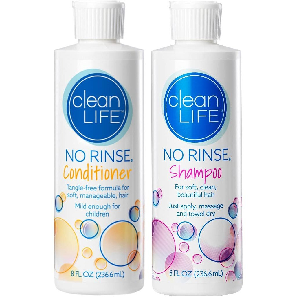 No-Rinse Shampoo And Conditioner Bundle - 8 Fl Oz Per Bottle - Leaves Hair Fresh  Clean And Odor-Free