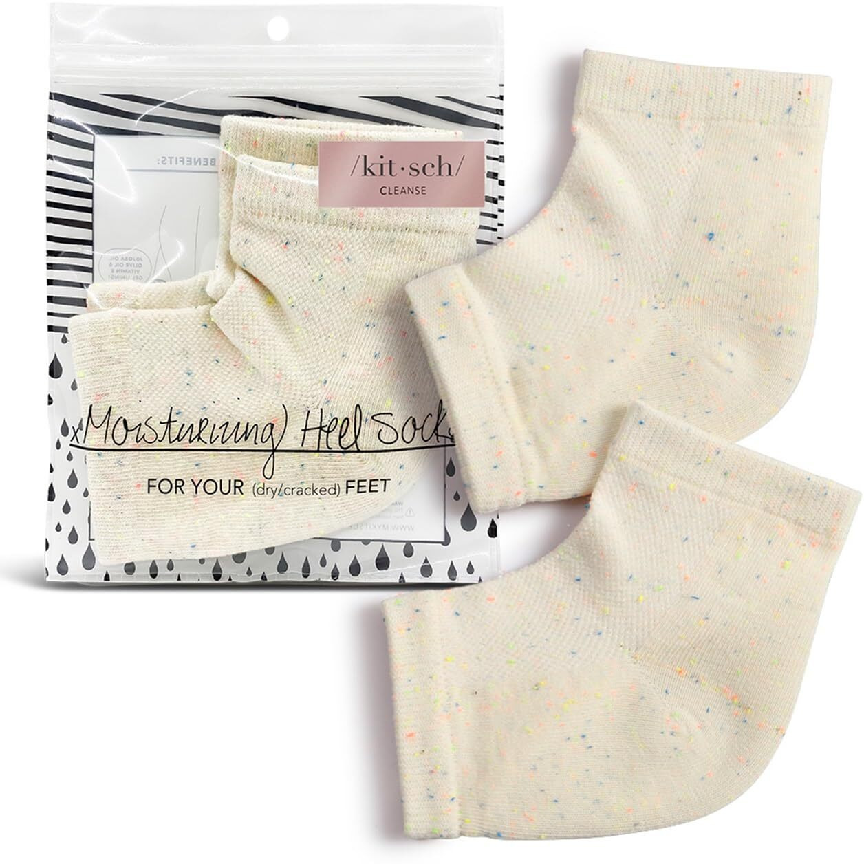 Kitsch Moisturizing Socks For Cracked Heel Treatment  Insulated Gel & Moisturizing Heel For Dry Cracked Feet Women & Men  Spa & Sleep Socks For Overnight Moisture Repair  1 Reusable Pair