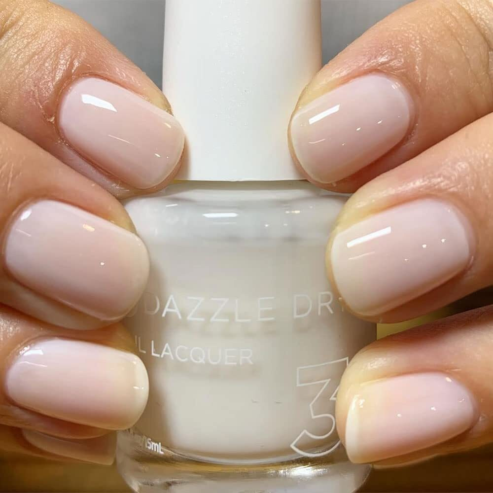 Dazzle Dry Nail Lacquer (Step 3) - Fine China - A Sheer Milky White. Simple And Clean. (0.5 Fl Oz)