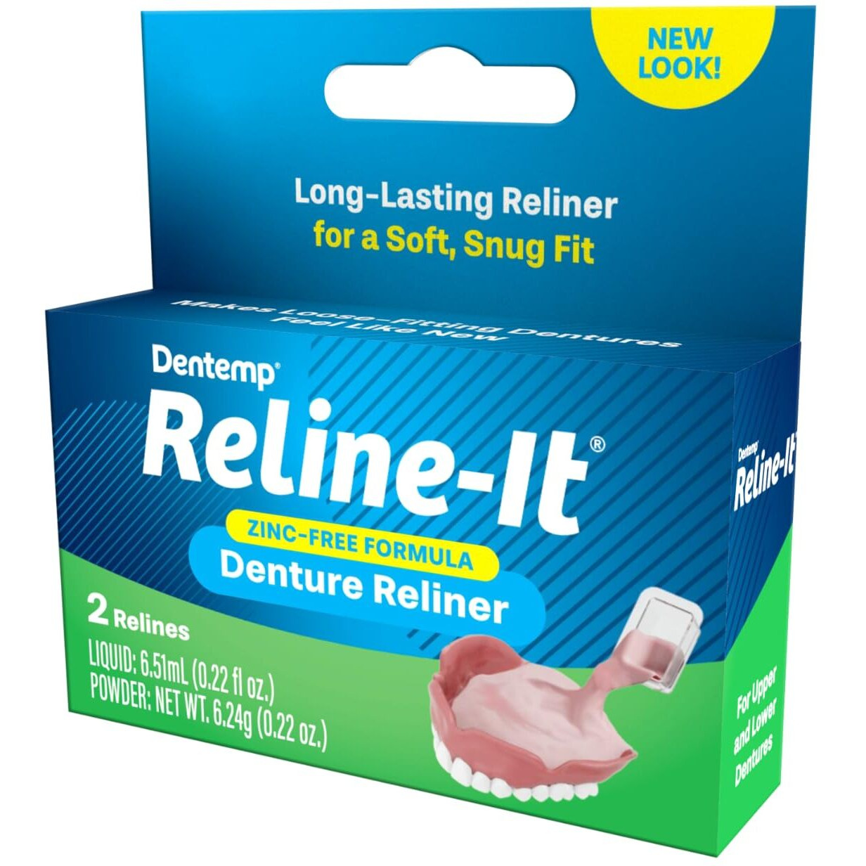 Dentemp Denture Reline Kit - Advanced Formula Reline It Denture Reliner - Denture Kit To Refit And Tighten Dentures For Both Upper & Lower Denture