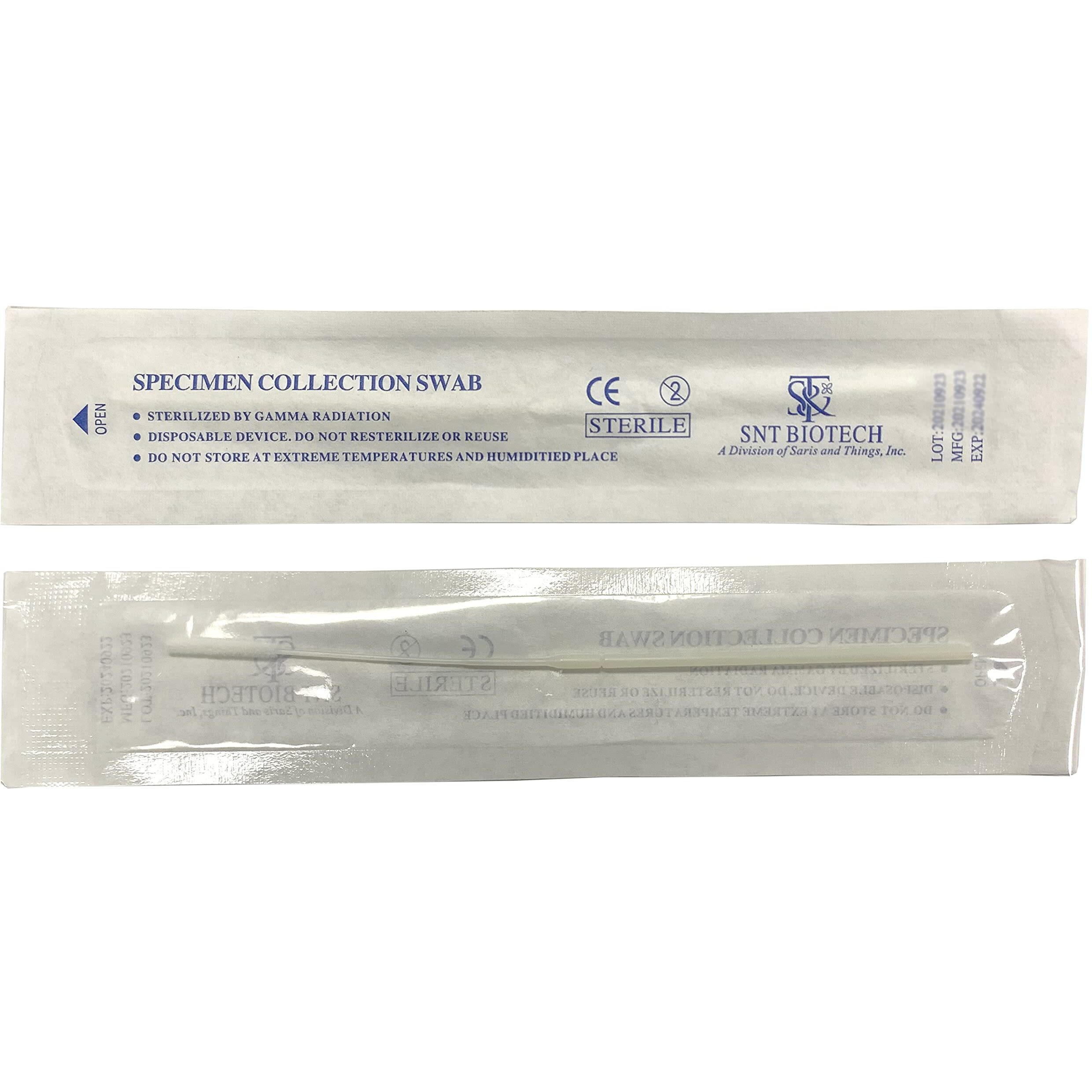 Saris And Things 100 Pack Sterile Nasopharyngeal Swab  Nasal Swabs For Sampling Flocked Swab  80 Mm Break Point  Nylon Flocking Tip