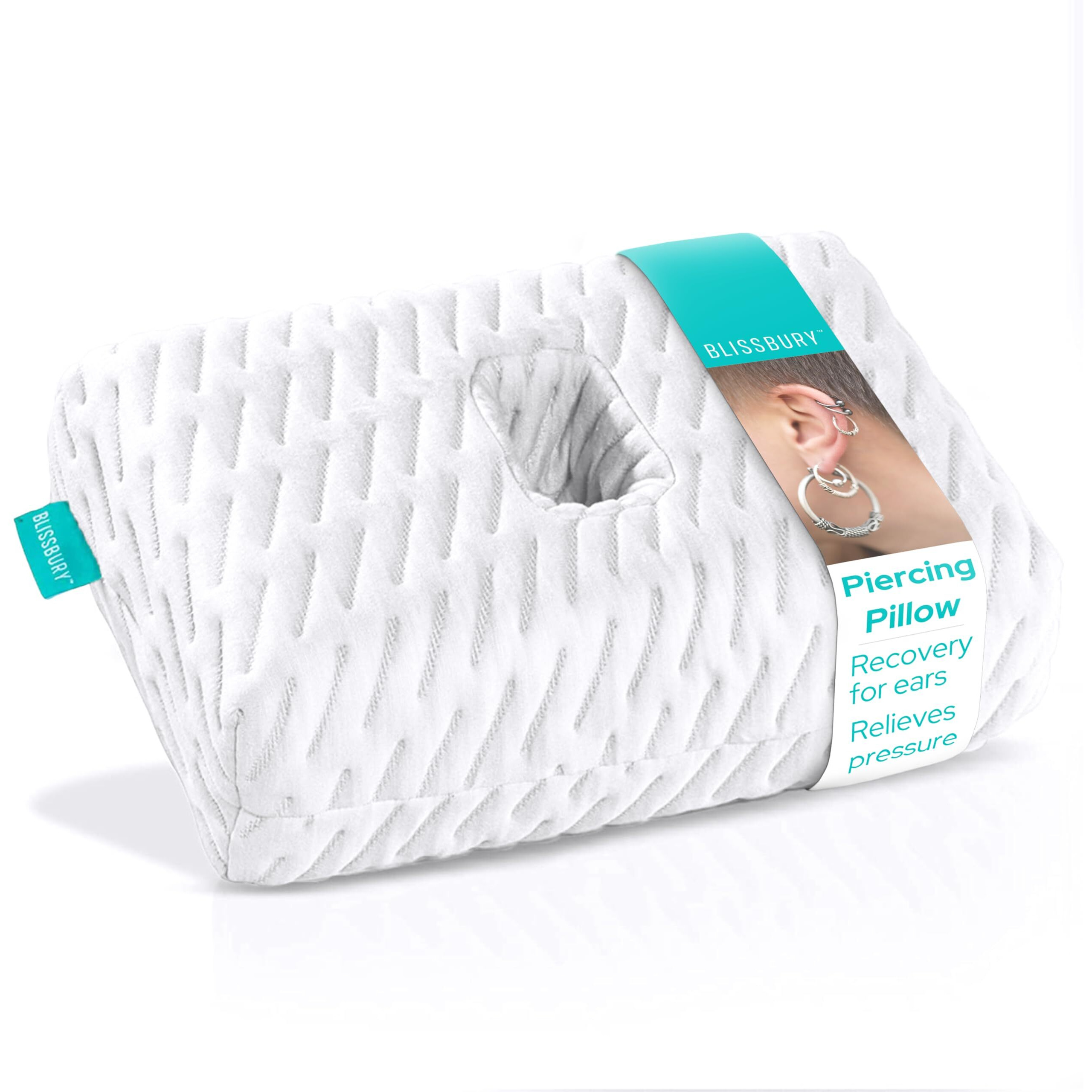 Blissbury Mini Ear Pillow | Ear Piercing Pillow For Side Sleeping | Travel Friendly Cnh Pillow With Ear Hole | Soothing Hole For Ear Pain | Piercing Health & Ear Recovery For Side Sleepers | Donut Ear