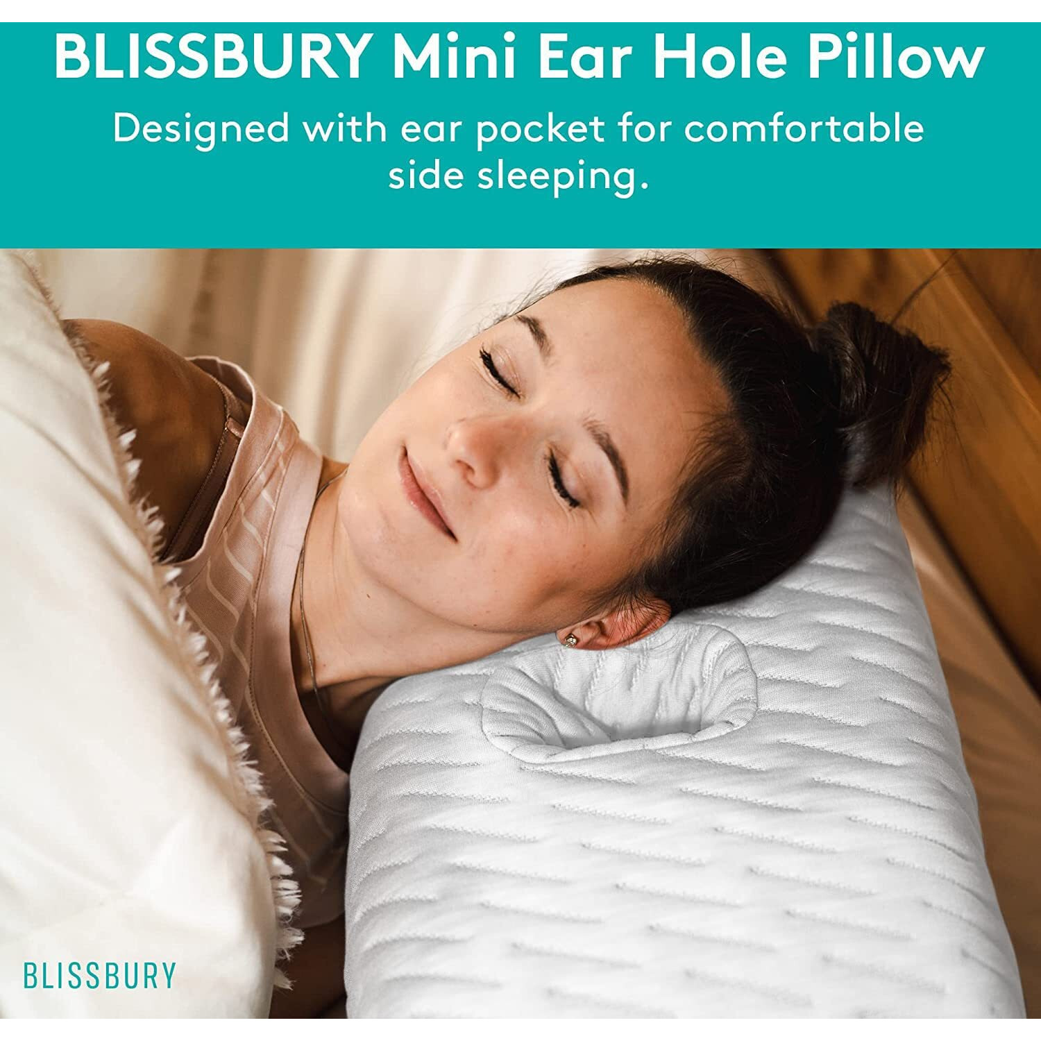 Blissbury Mini Ear Pillow | Ear Piercing Pillow For Side Sleeping | Travel Friendly Cnh Pillow With Ear Hole | Soothing Hole For Ear Pain | Piercing Health & Ear Recovery For Side Sleepers | Donut Ear