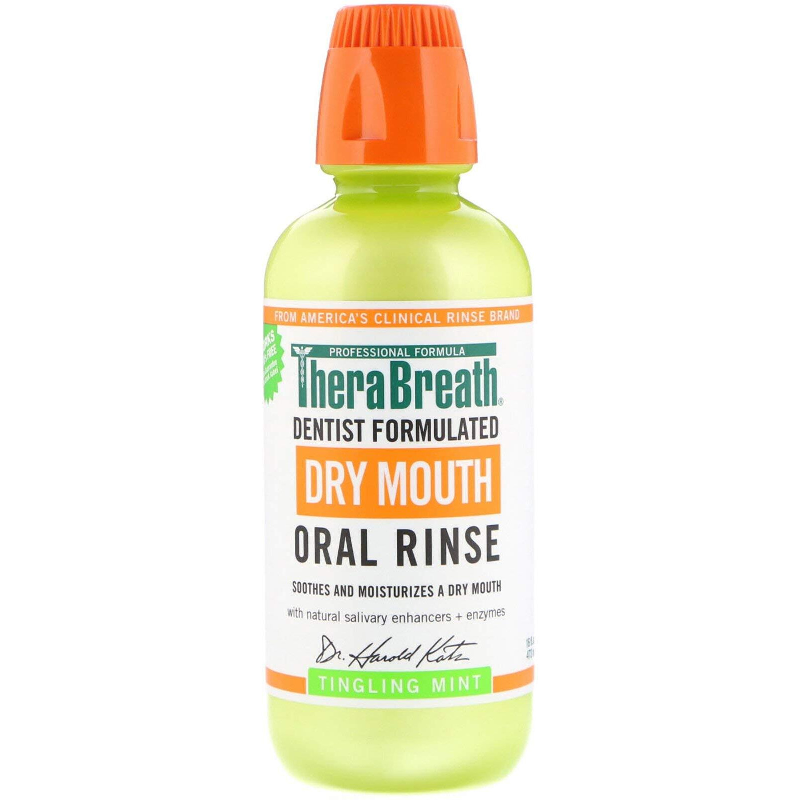 Thera Breath Dry Mouth Oral Rinse Tingling Mint  16 Oz
