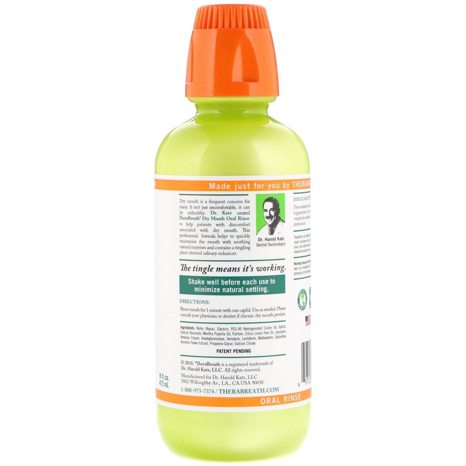 Thera Breath Dry Mouth Oral Rinse Tingling Mint  16 Oz