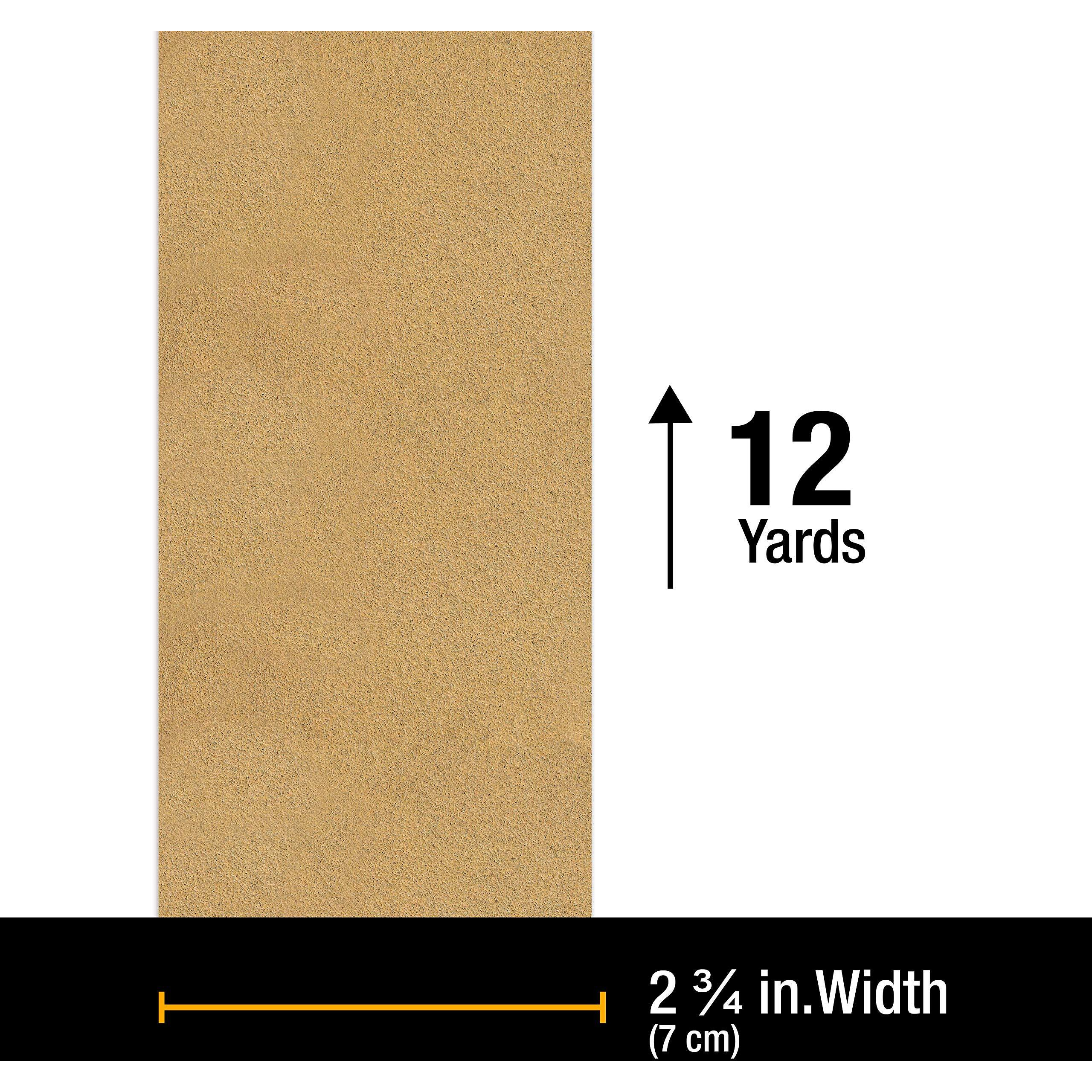 Dura-Gold Premium - 80 Grit Gold - Hook & Loop Backing Longboard Continuous Sandpaper Roll  2-3/4"" Wide  12 Yards Long - For Automotive & Woodworking Air File Long Board Sanders  Hand Sanding Blocks
