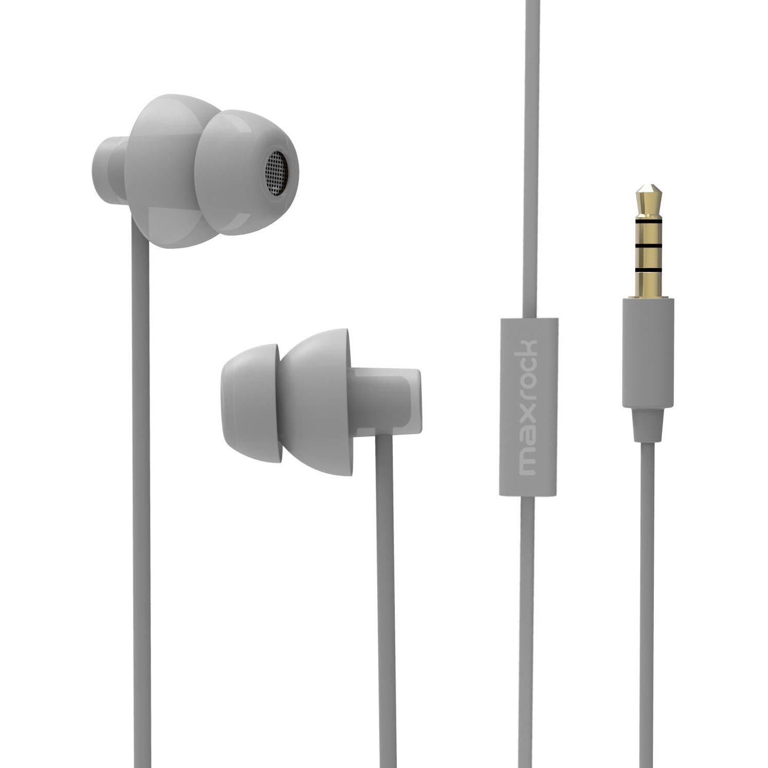Maxrock Sleeping Headphones  In-Ear Soundproof Earplug Soft Earbuds With Mic Noise Cancelling Sleep Earphones Earpods For Side Sleeper  Insomnia  Snoring  Air Travel  Bedtime Listening (Gray)