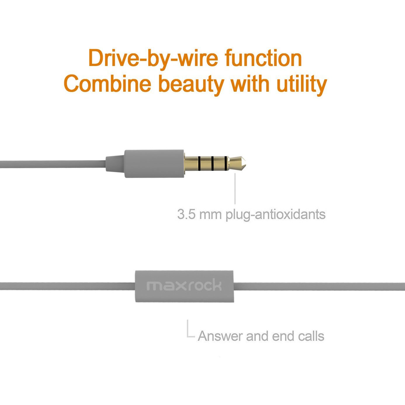 Maxrock Sleeping Headphones  In-Ear Soundproof Earplug Soft Earbuds With Mic Noise Cancelling Sleep Earphones Earpods For Side Sleeper  Insomnia  Snoring  Air Travel  Bedtime Listening (Gray)