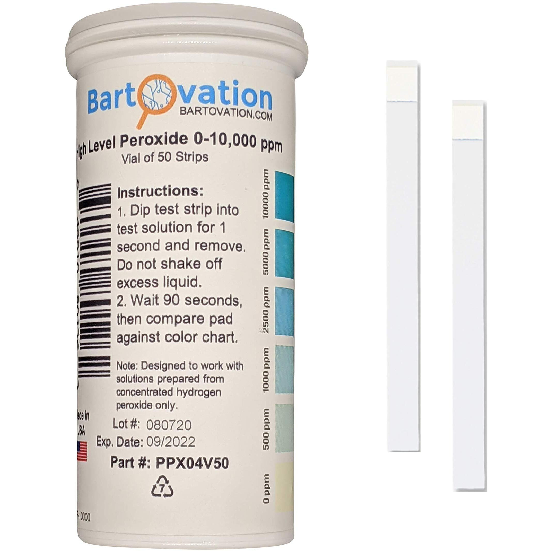 Very High Peroxide Test Strips 0-5000 Ppm [50 Strips Vial]