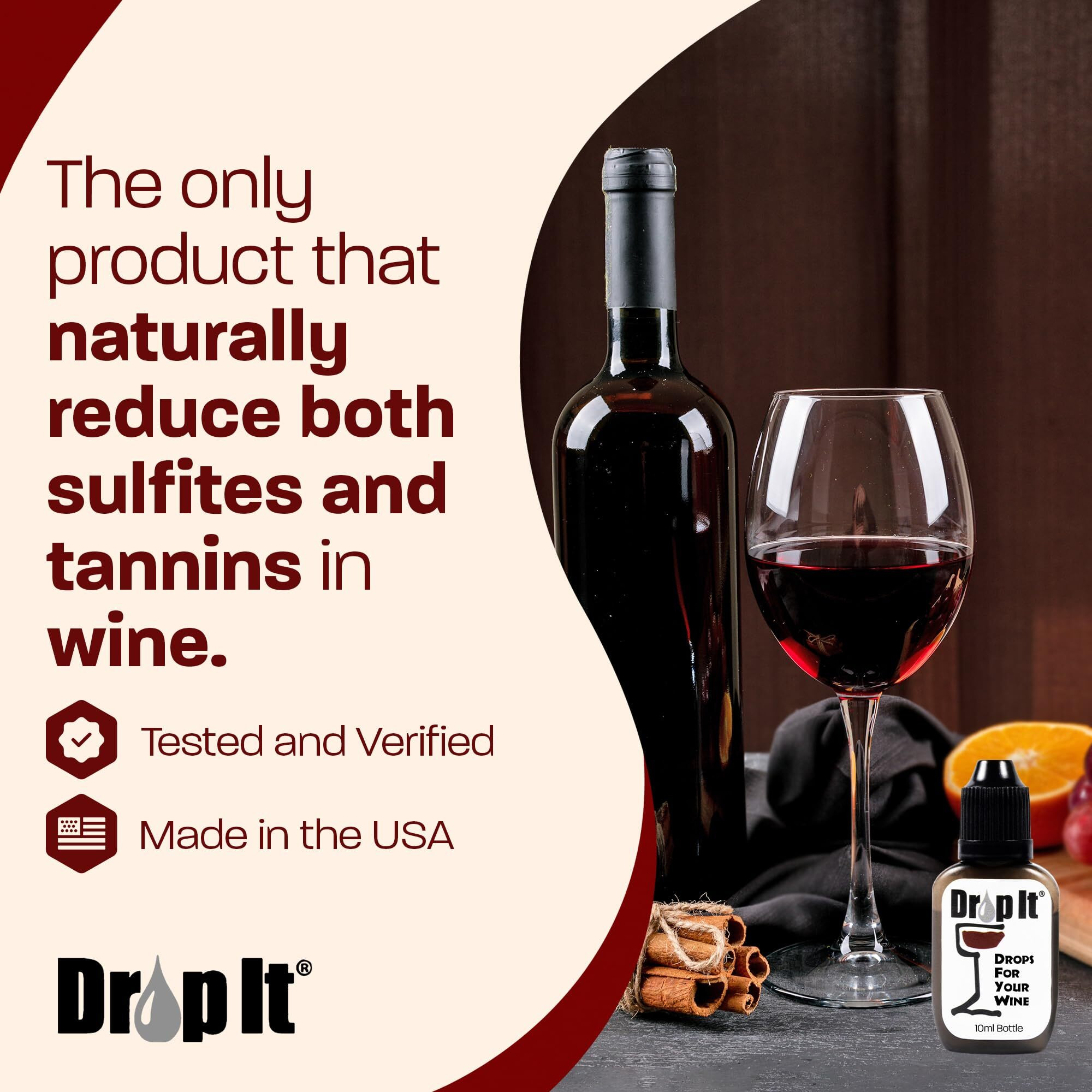 Drop It Wine Drops 6 Pack - Naturally Reduces Sulfites & Tannins - Usa Made Wine Sulfite Remover To Help Eliminate Sensitivities  Allergies  And Histamines - Wand Alternative