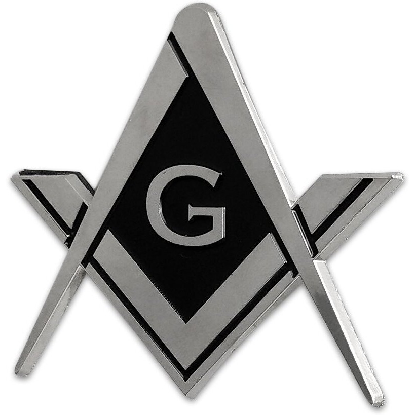 Masonic Car Emblem Square And Compass Metal Decal