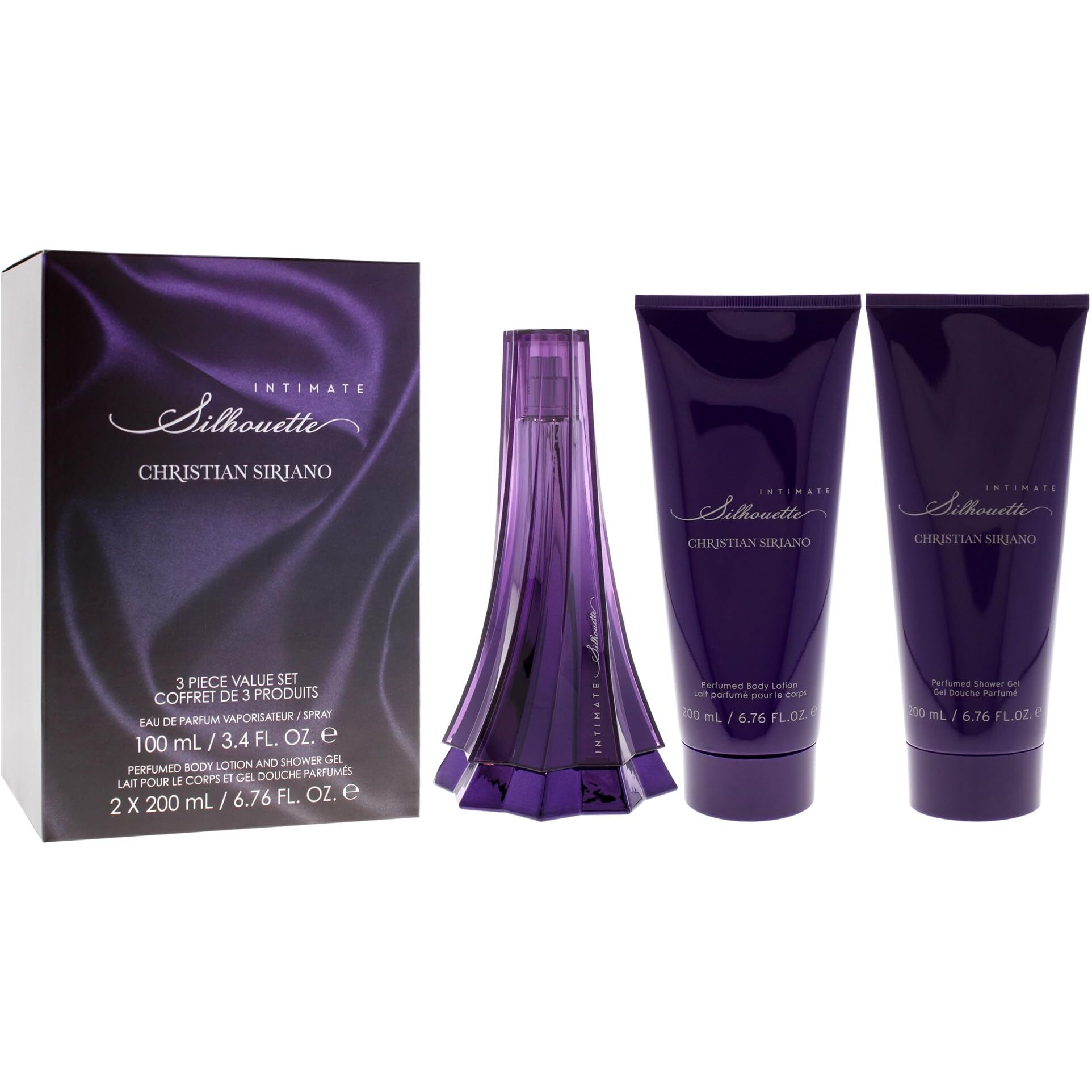Christian Siriano Silhouette Intimate For Women - 3 Pc Gift Set 3.4Oz Edp Spray  6.76Oz Body Lotion  6.76Oz Shower Gel