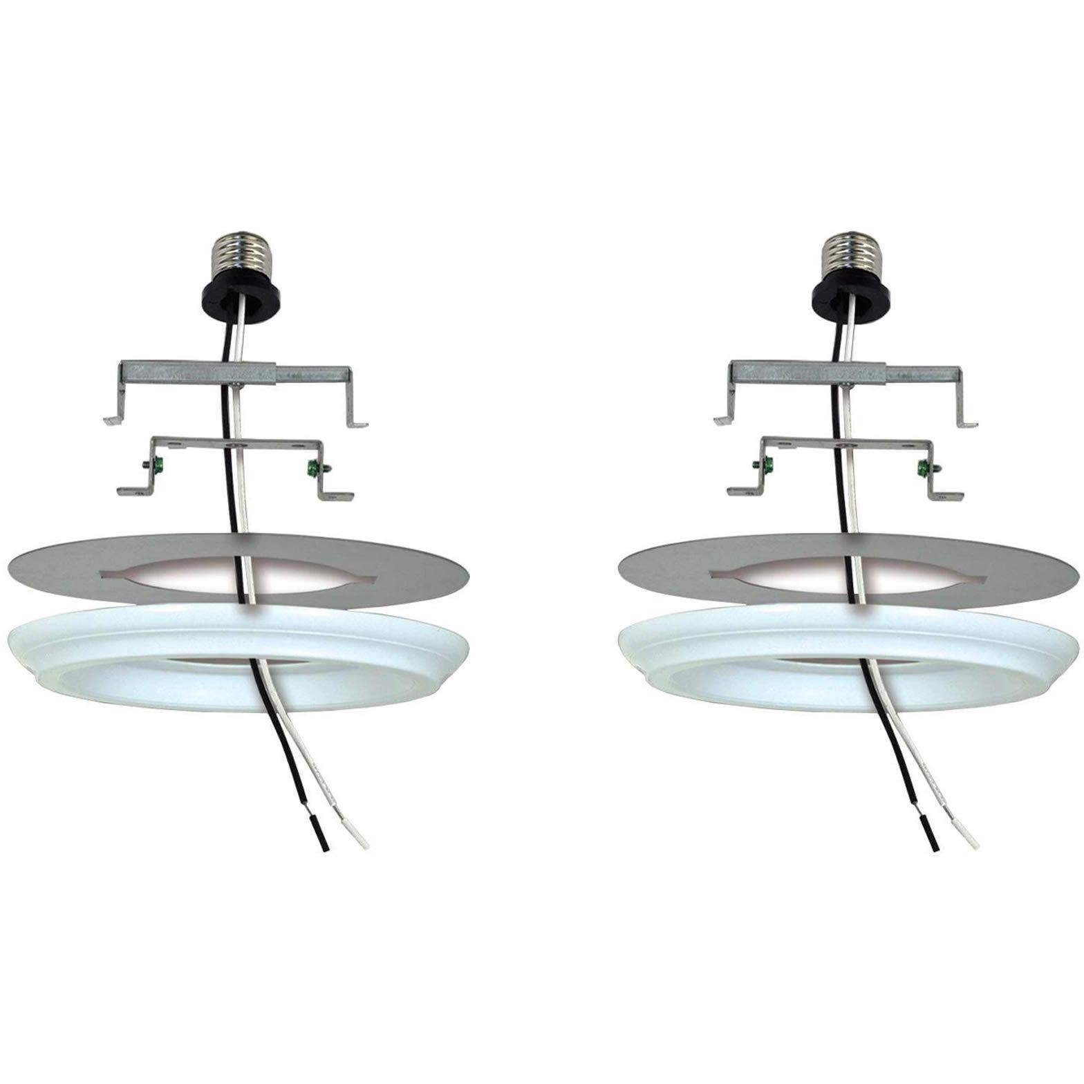 Ciata Lighting Recessed Can Light Conversion Kit To Pendant  Instant Light Conversion Kit For Light Fixtures In White Finish - 2 Pack
