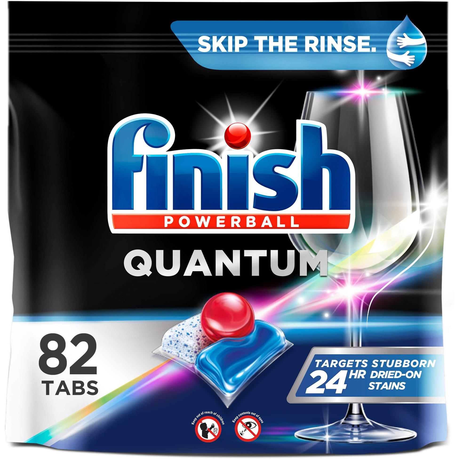 Finish Quantum Powerball  Dishwasher Pods  Dishwasher Detergent Liquid  Dishwasher Soap  Advanced Clean & Shine  82Ct Dishwasher Tablets