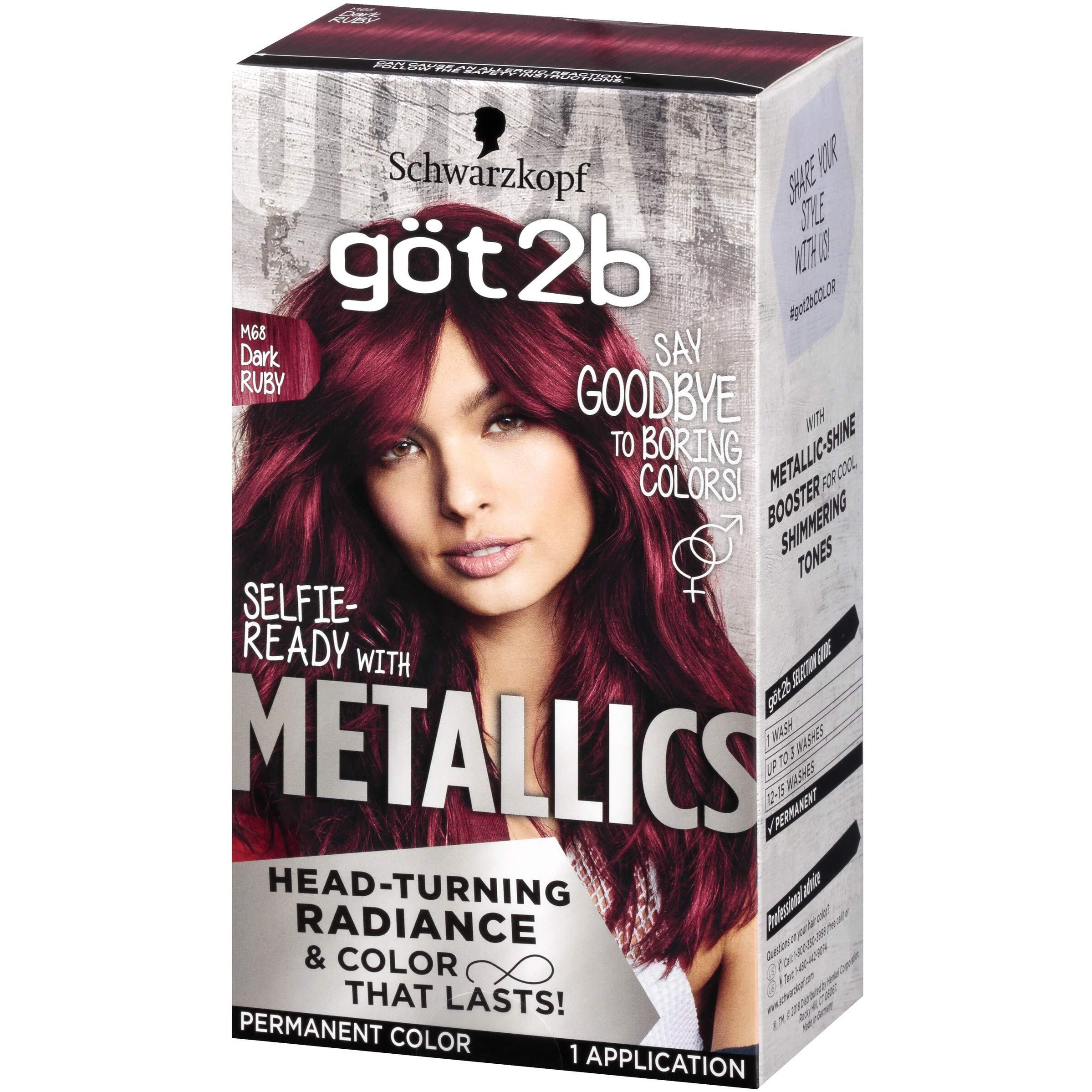 Schwarzkopf Got2B Metallics Permanent Hair Color  M68 Dark Ruby