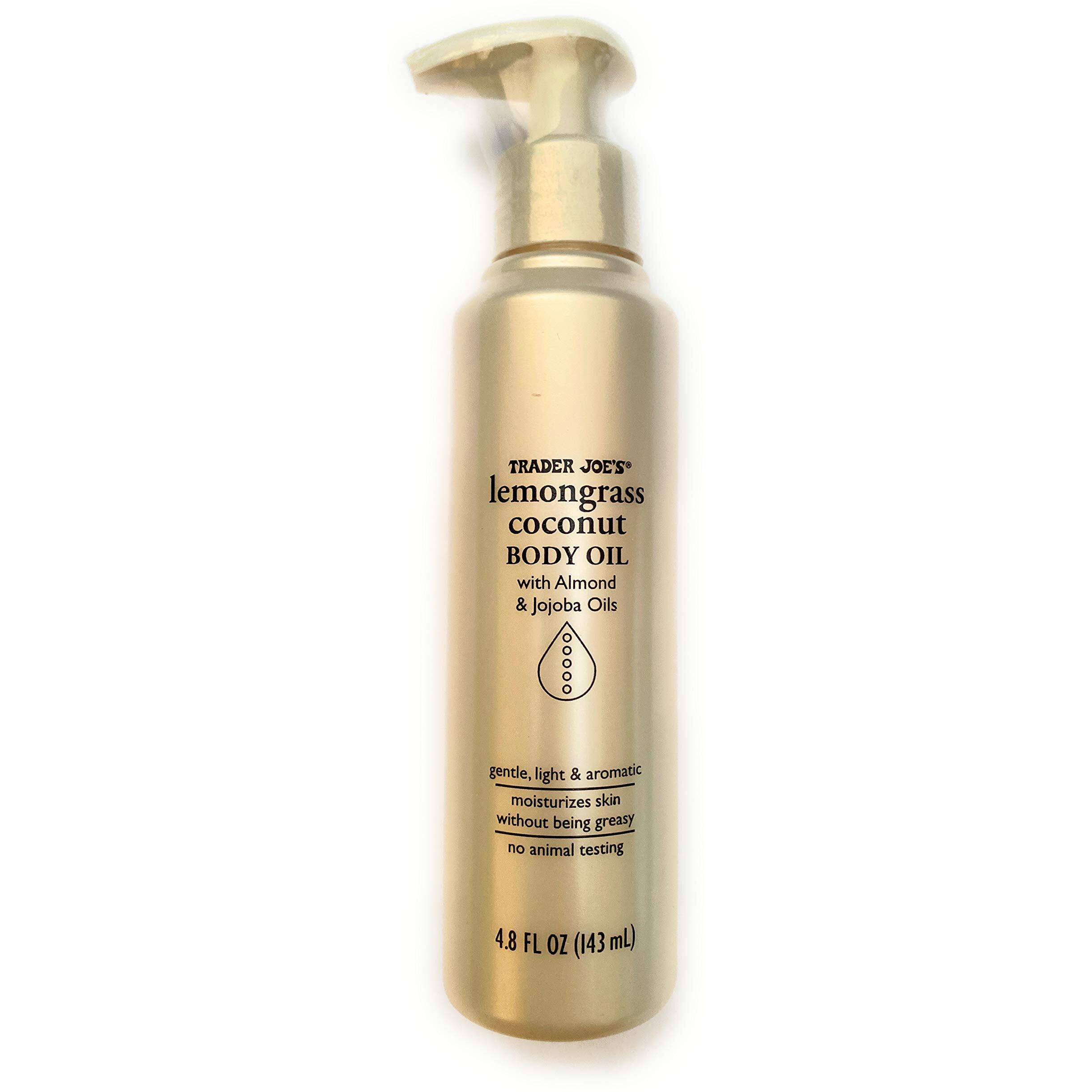 Trader Joes Lemongrass Coconut Body Oil With Almond And Jojoba Oils 4.8 Fl Oz (143 Ml)