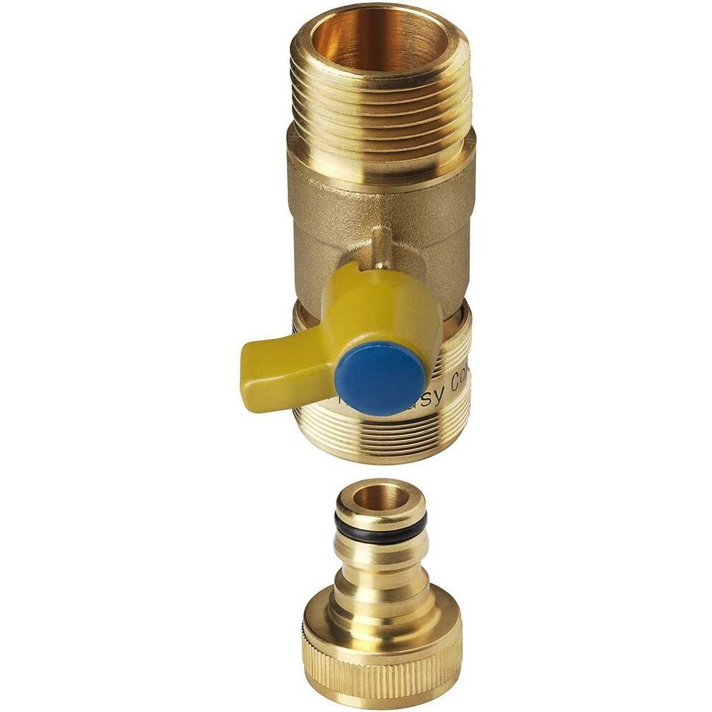 Gorilla Easy Connect Garden Hose Quick Connect Fittings With Ball Valve.  Inch Ght Solid Brass.