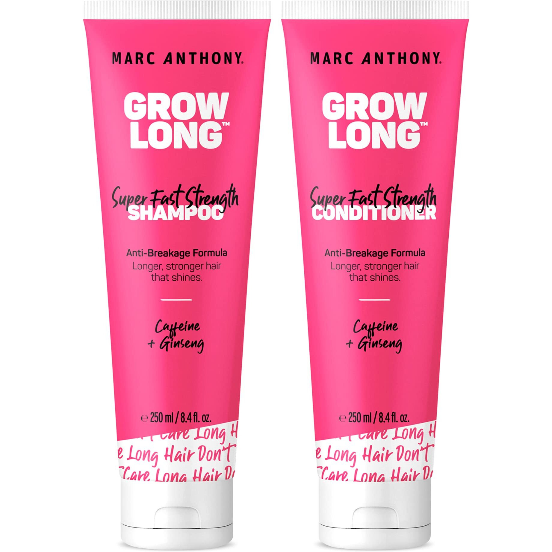 Marc Anthony Shampoo And Conditioner Set  Grow Long Biotin - Anti-Frizz Deep Conditioner For Split Ends & Breakage - Vitamin E  Caffeine & Ginseng For Curly  Dry & Damaged Hair