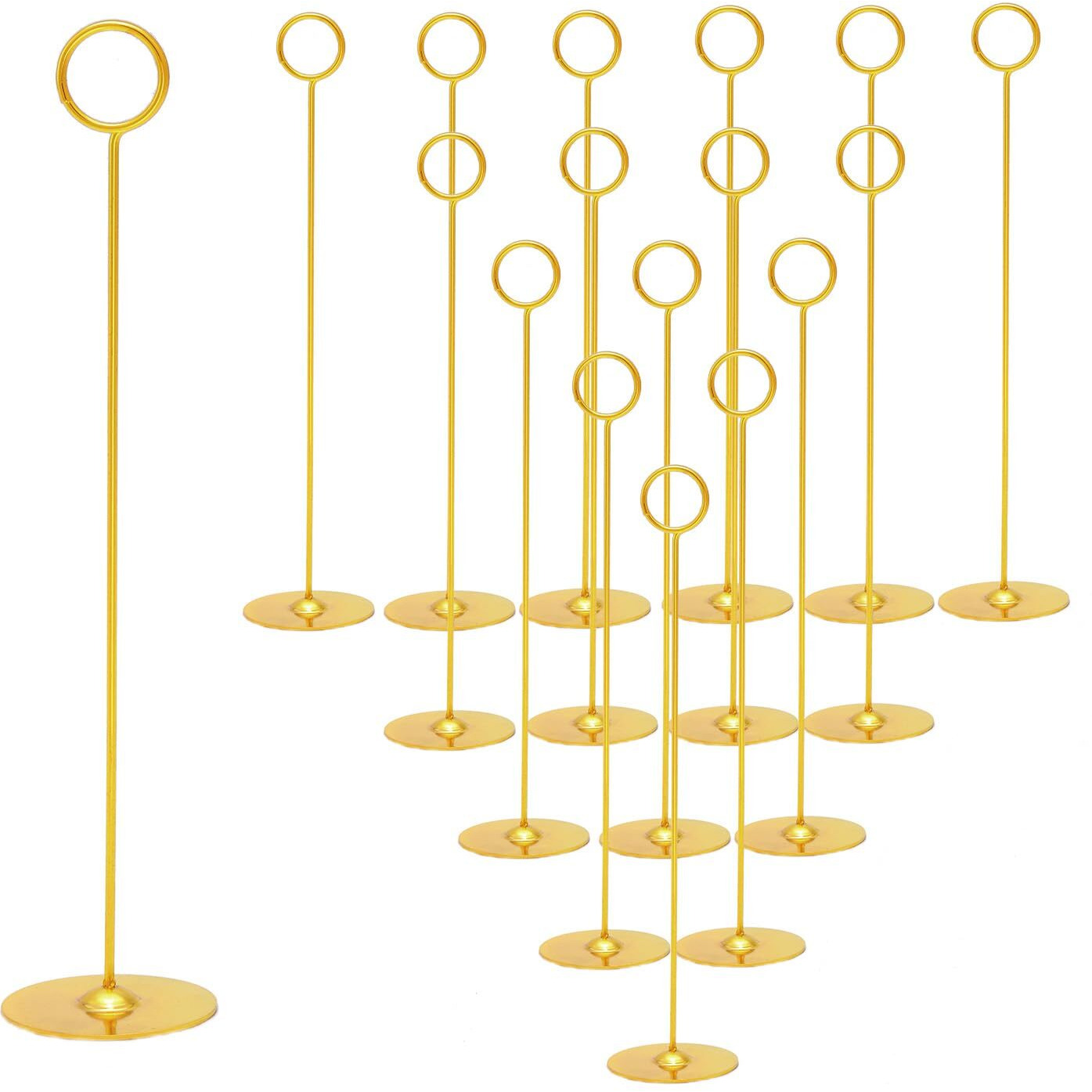 Urban Deco 16Pk Gold Table Number Holders Place Card Holders 12 Inch Table Card Holders Steel Card Holders For Photos  Food Signs  Memo Notes  Weddings  Restaurants  Birthdays
