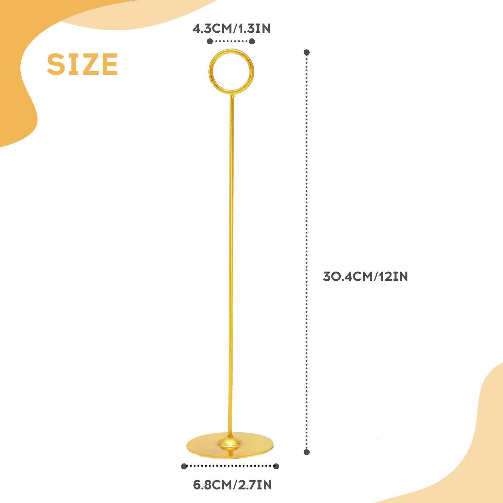 Urban Deco 16Pk Gold Table Number Holders Place Card Holders 12 Inch Table Card Holders Steel Card Holders For Photos  Food Signs  Memo Notes  Weddings  Restaurants  Birthdays