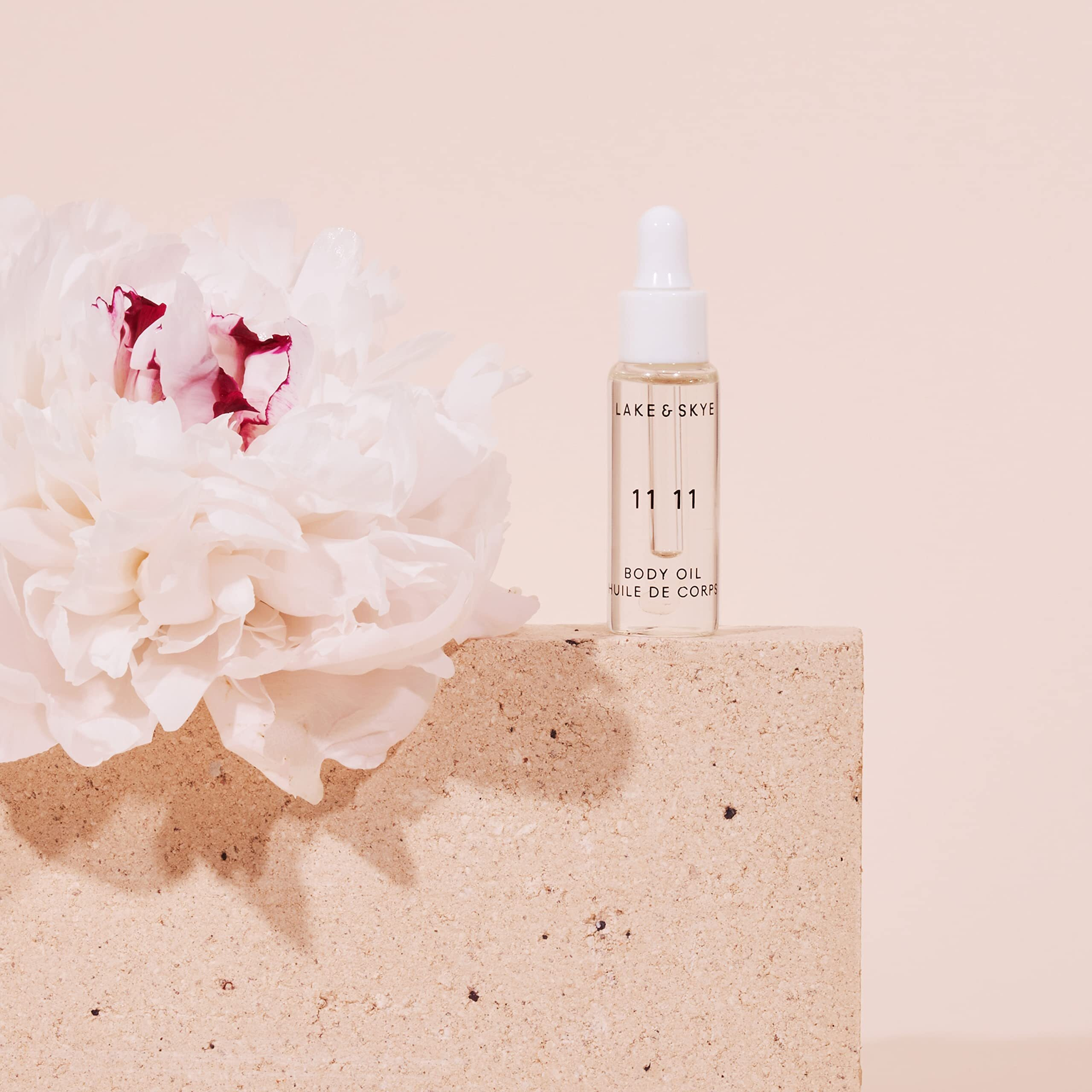 Lake & Skye 11 11 Body Oil Mini  0.33 Fl Oz (10 Ml) - Hydrating With Vitamin E & Sweet Almond Oil - Sheer & Uplifting Scent