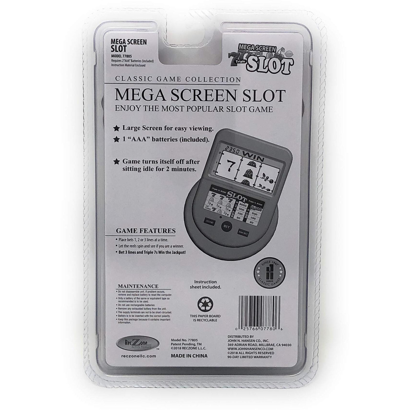 Classic Games Mega Screen Slot Machine Handheld Arcade Game