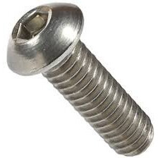3/8""-24 X 1"" Button Head Socket Cap Screw  Allen Socket Drive  18-8 Stainless Steel  Full Thread - Quantity 10 - By Fastener Depot  Llc