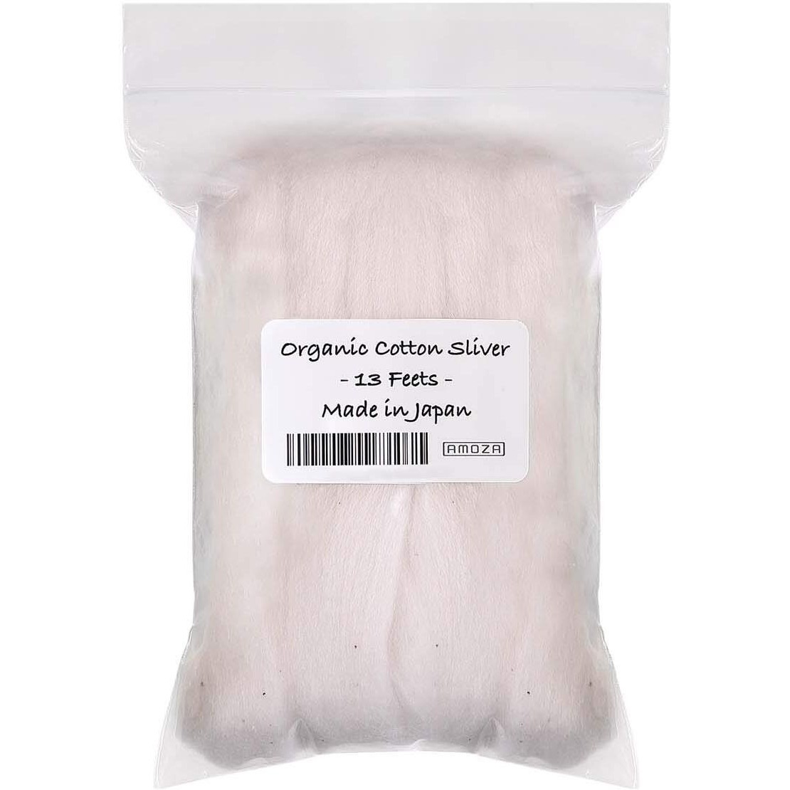 Japanese Organic Cotton Sliver 13 Feets 100% Organic Unbleached [Made In Japan] (1 Pack)