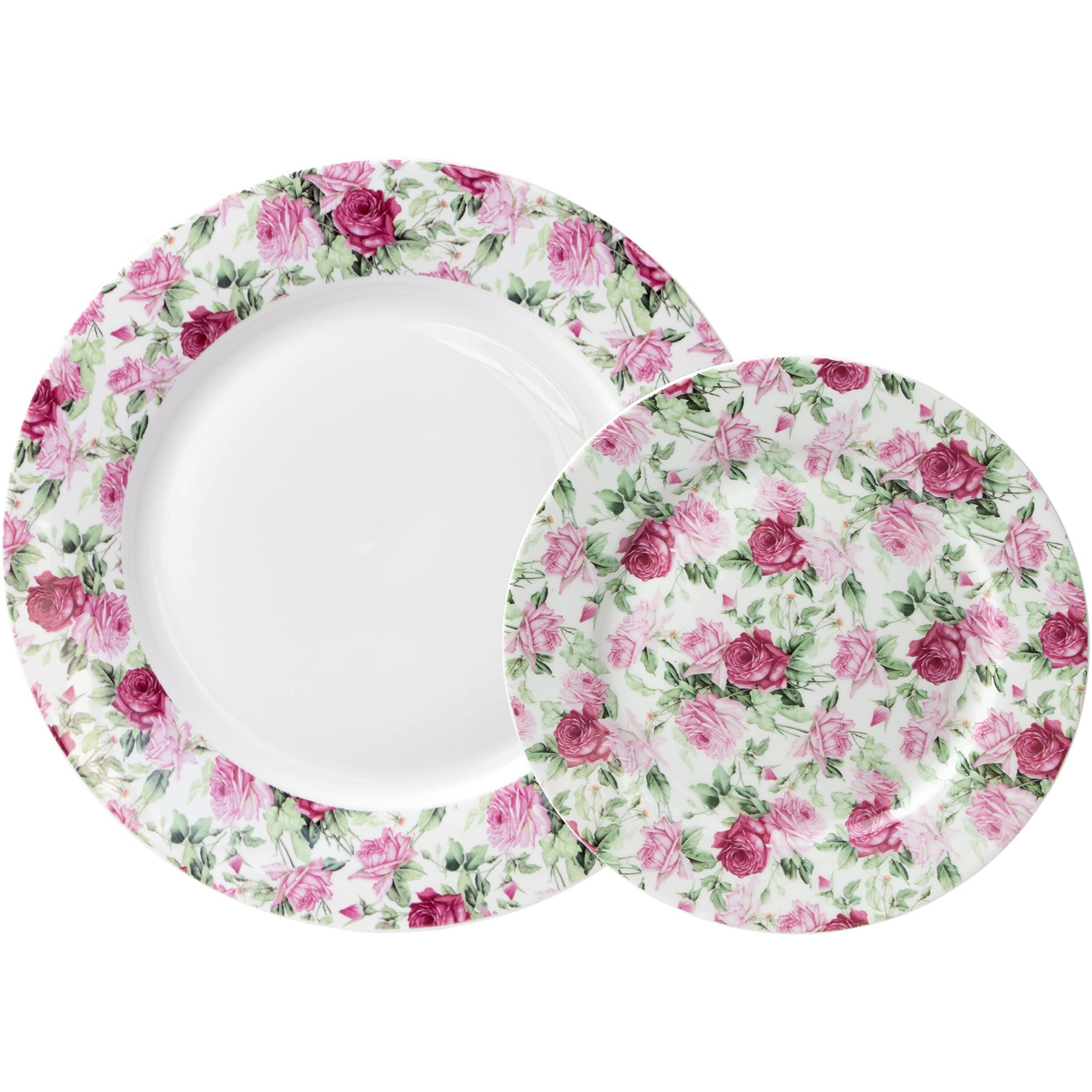 Gracie China Summer Rose Chintz All Over Dessert/Salad Plates  Set Of 4 (8-Inch)