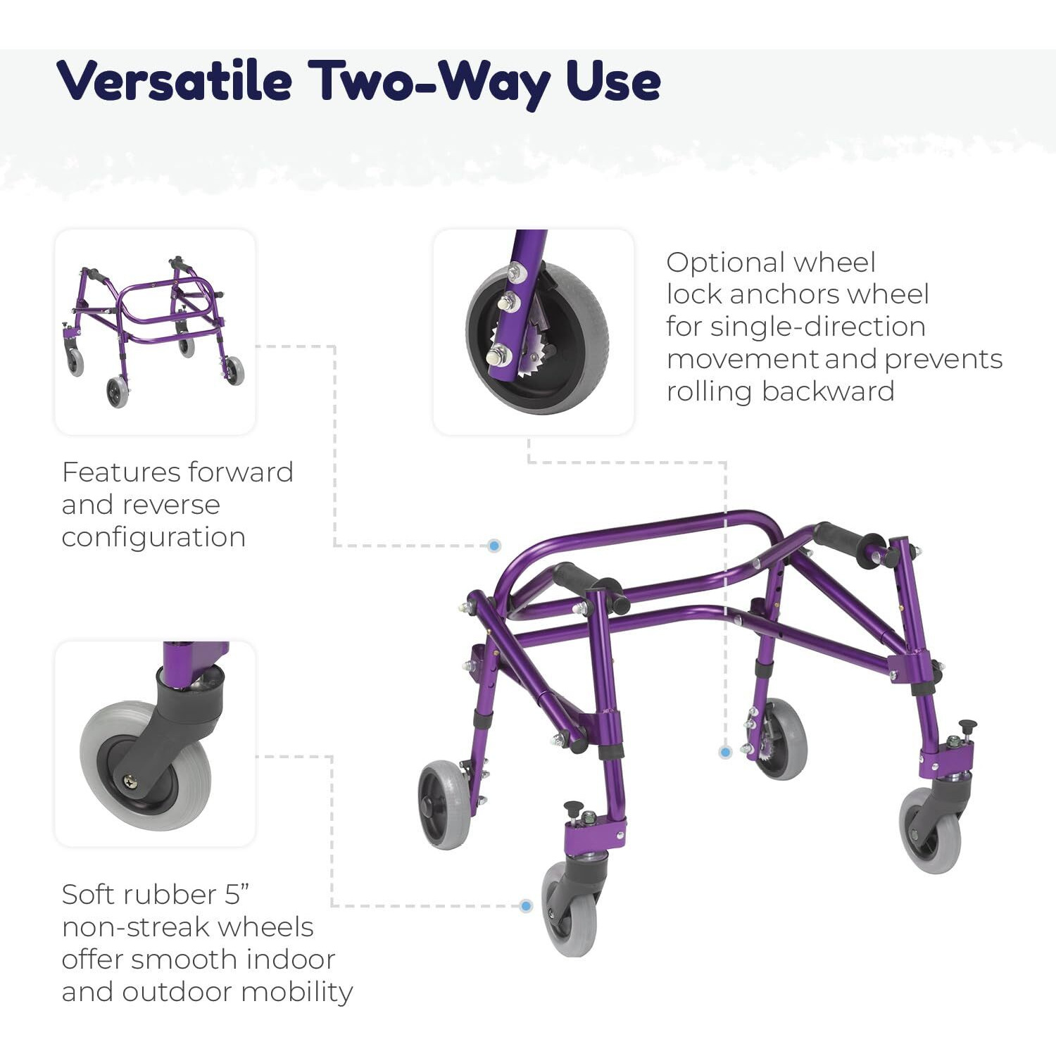 Drive Medical Ka2200-2Gwp Nimbo Posterior Walker  Wizard Purple  Small