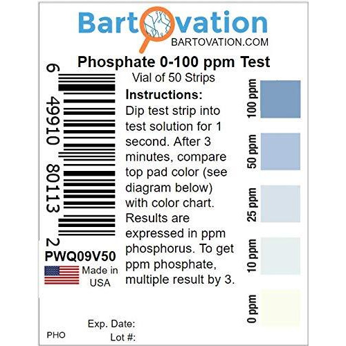 Phosphorus And Phosphate Detection Test Strips  0-100 Ppm [Vial Of 50 Strips]