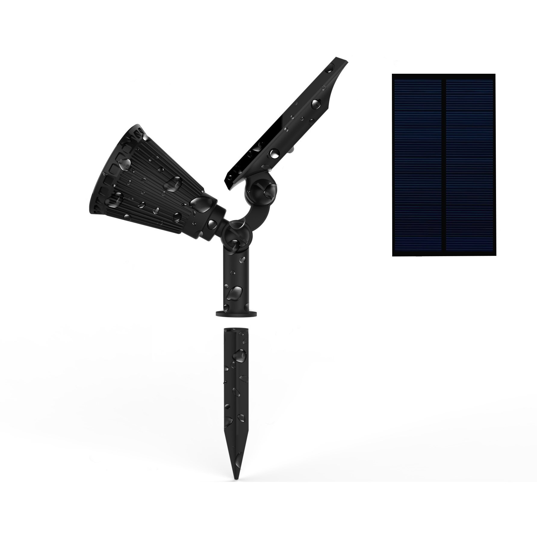 Magictec Solar Spotlights  2-In-1 Adjustable 4 Led Wall/Landscape Solar Lights With Automatic On/Off Sensor  2 Pack