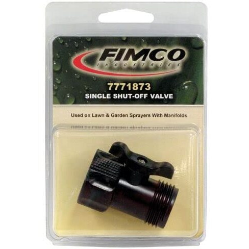 Fimco 7771873 (Oem No. 5143419) Single Shut-Off Valve For Lawn & Garden Sprayers With Manifolds  3/4"" Orifice Size  Black Nylon