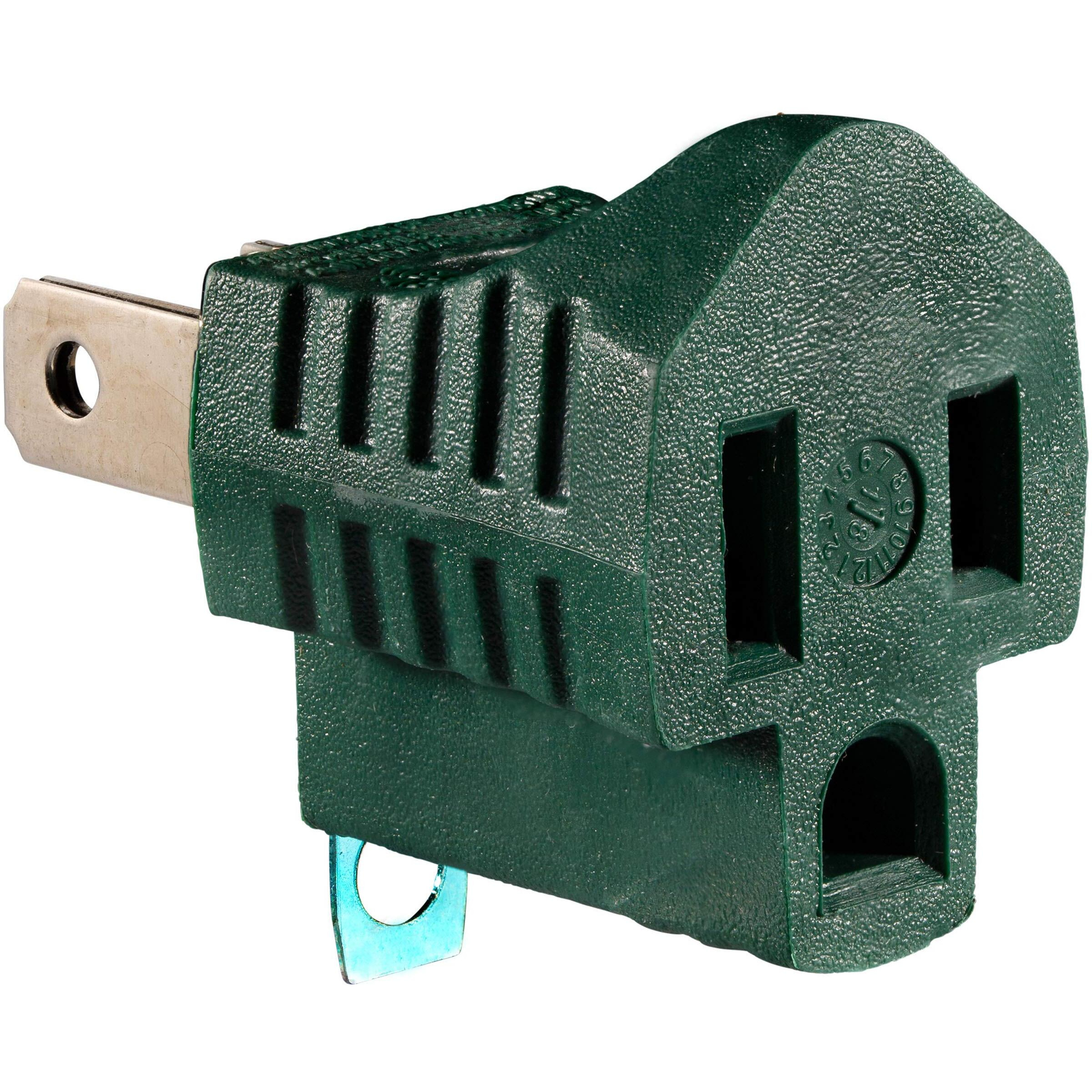 2 Prong To 3 Prong Outlet Adapter  Polarized Grounding Converter Etl Two Prong To Three Prongs Outlets 4 Pack Green Etl Listed