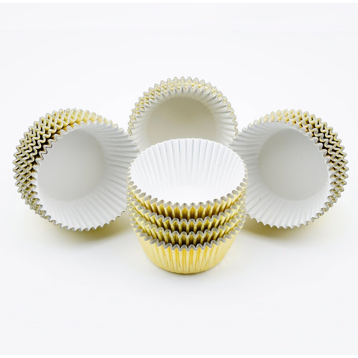 Gifbera Mini Foil Baking Cups Gold  300-Count Bright Foil Paper Gold Cupcake Liners Mini Size