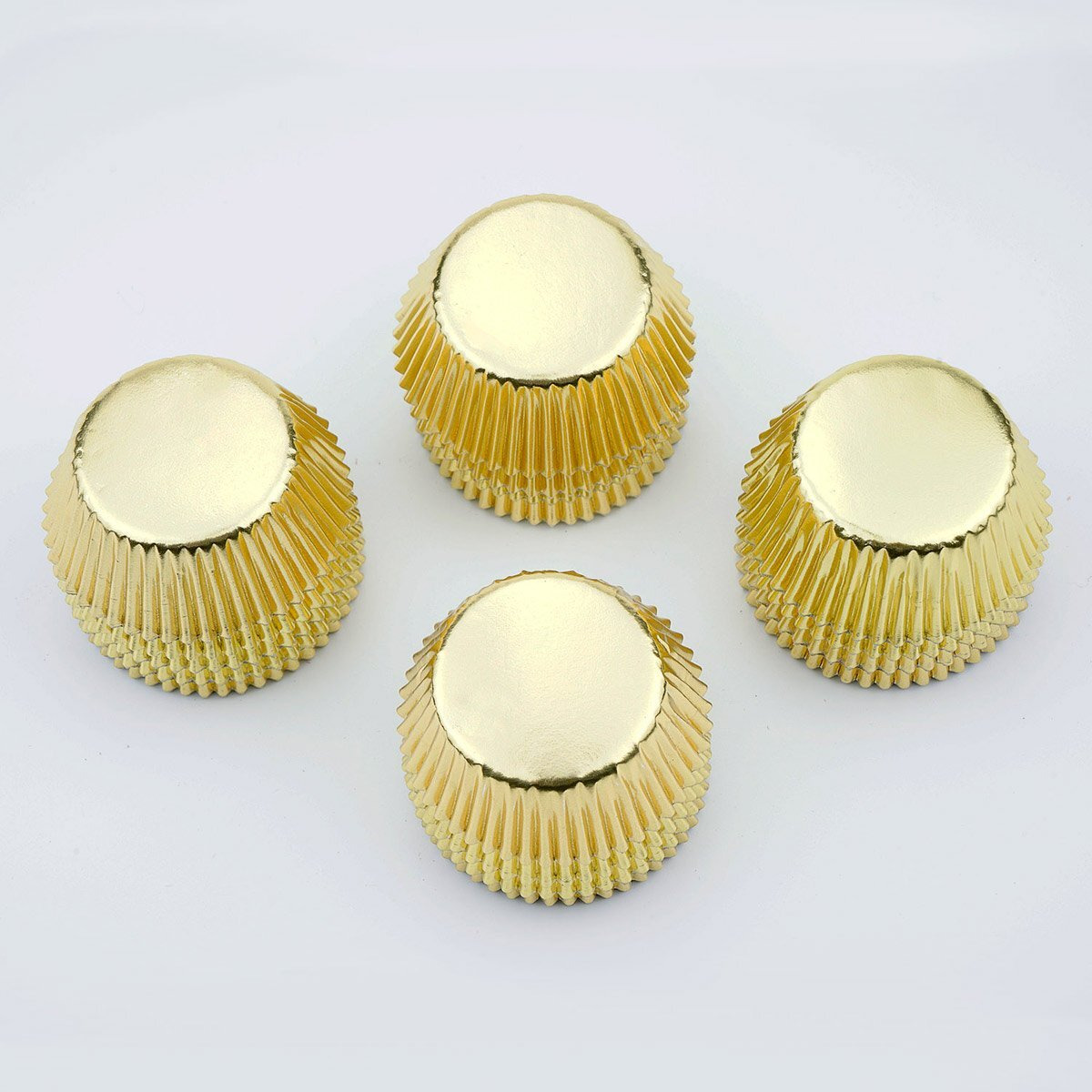 Gifbera Mini Foil Baking Cups Gold  300-Count Bright Foil Paper Gold Cupcake Liners Mini Size