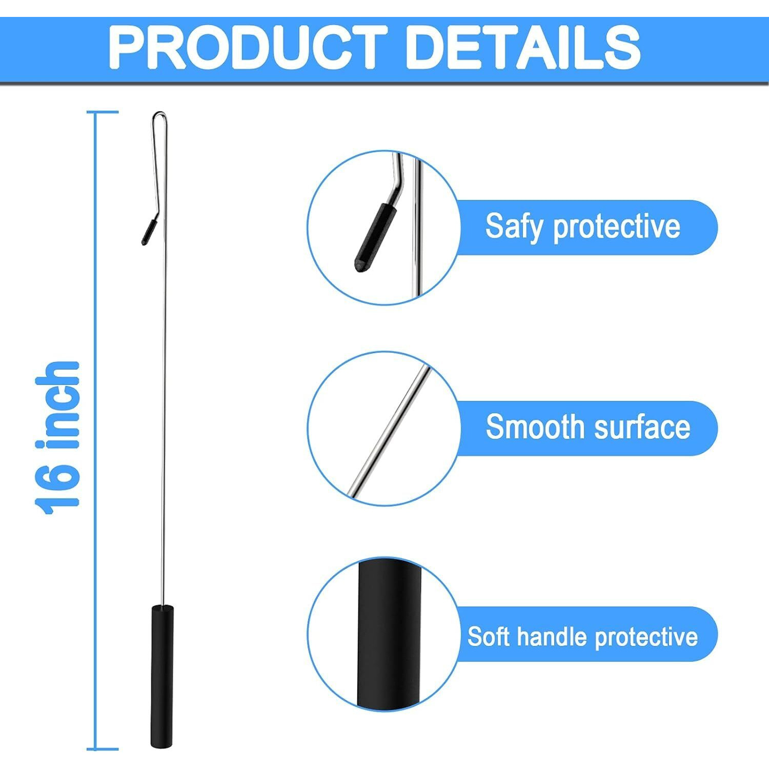 Jakeei 2 Pack 16 Inch Puppet Handles Arm Control Rod Metal Puppet Stick Accessory For Small And Large Puppets