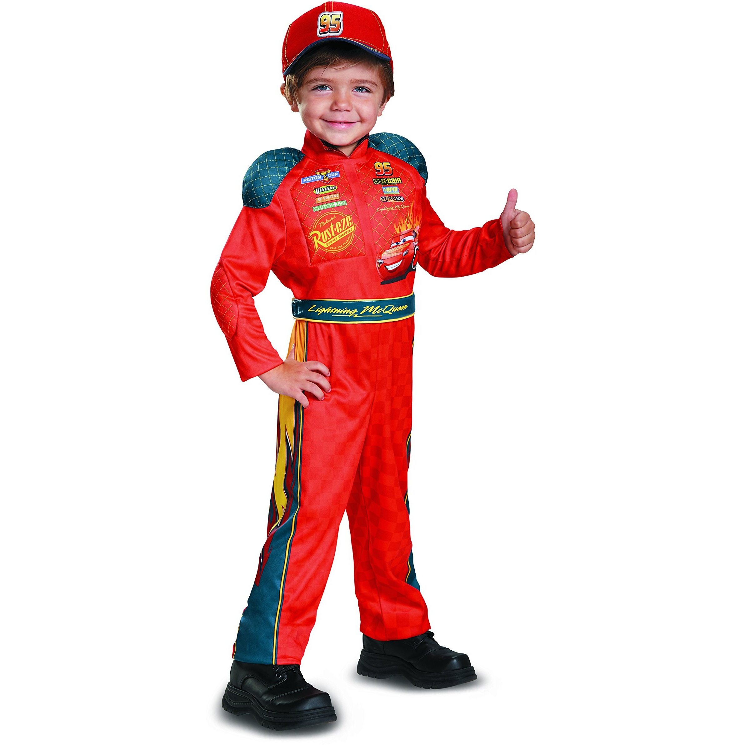 Cars 3 Lightning Mcqueen Classic Toddler Costume  Red  Large (4-6)