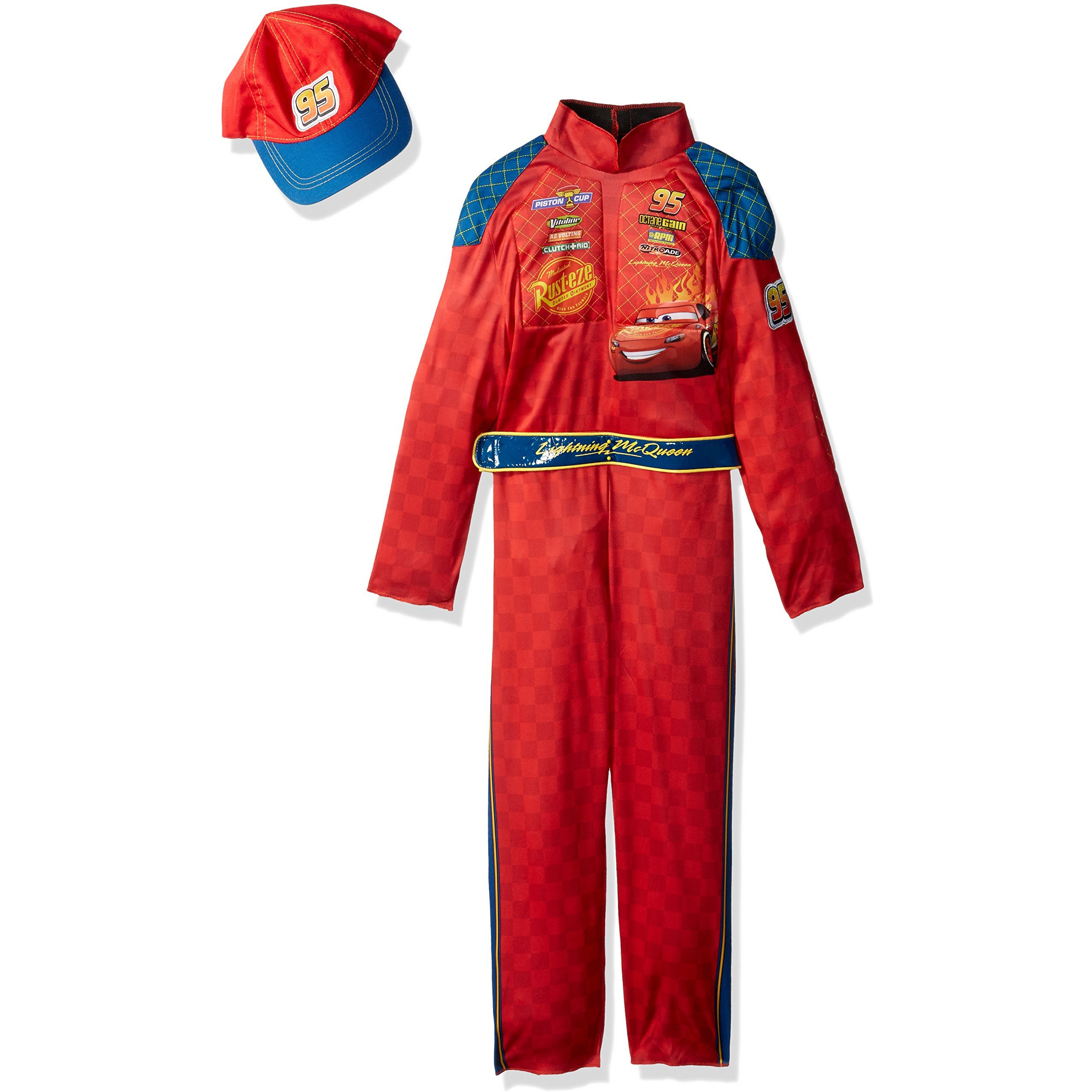 Cars 3 Lightning Mcqueen Classic Toddler Costume  Red  Large (4-6)