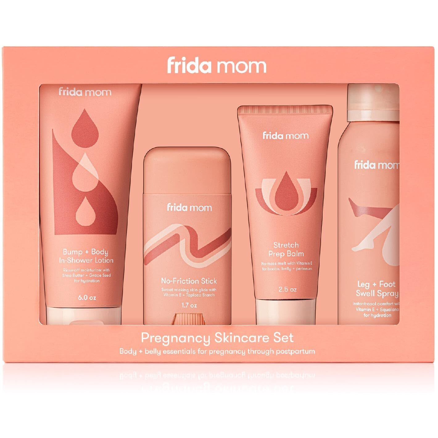 Frida Mom Pregnancy Skincare Set  Body Relief For Stretch Marks  Dry Skin  Swelling  & Chafing - 4Pk Set