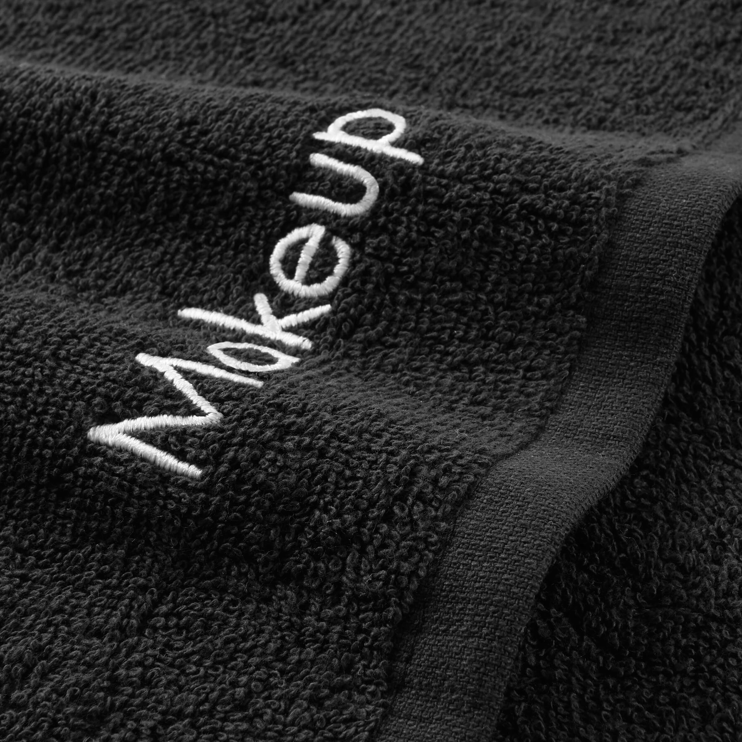 Arkwright Makeup Towels - Pack Of 6 - Soft & Gentle Cotton Washcloth Face Make Up Remover  Reusuable Eraser Cloth Essentials For Hosts & Artists  13 X 13 In  Black