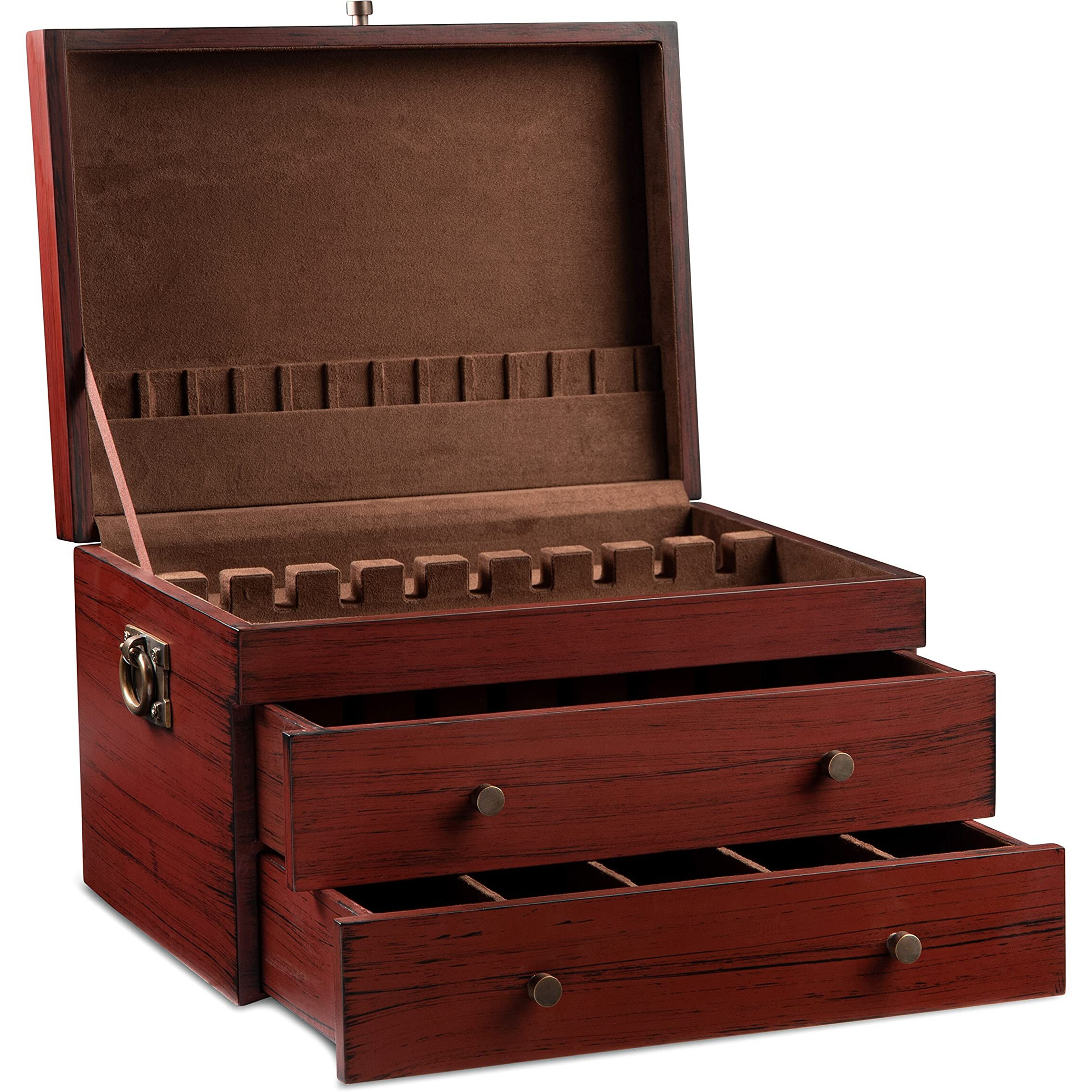 Royalty Art Fine Silverware Storage Box With Pull Out Drawer  15  X 11   Large Kitchen Counter Organizer For Flatware And Utensils  Decorative Home Decor Without The Flatware