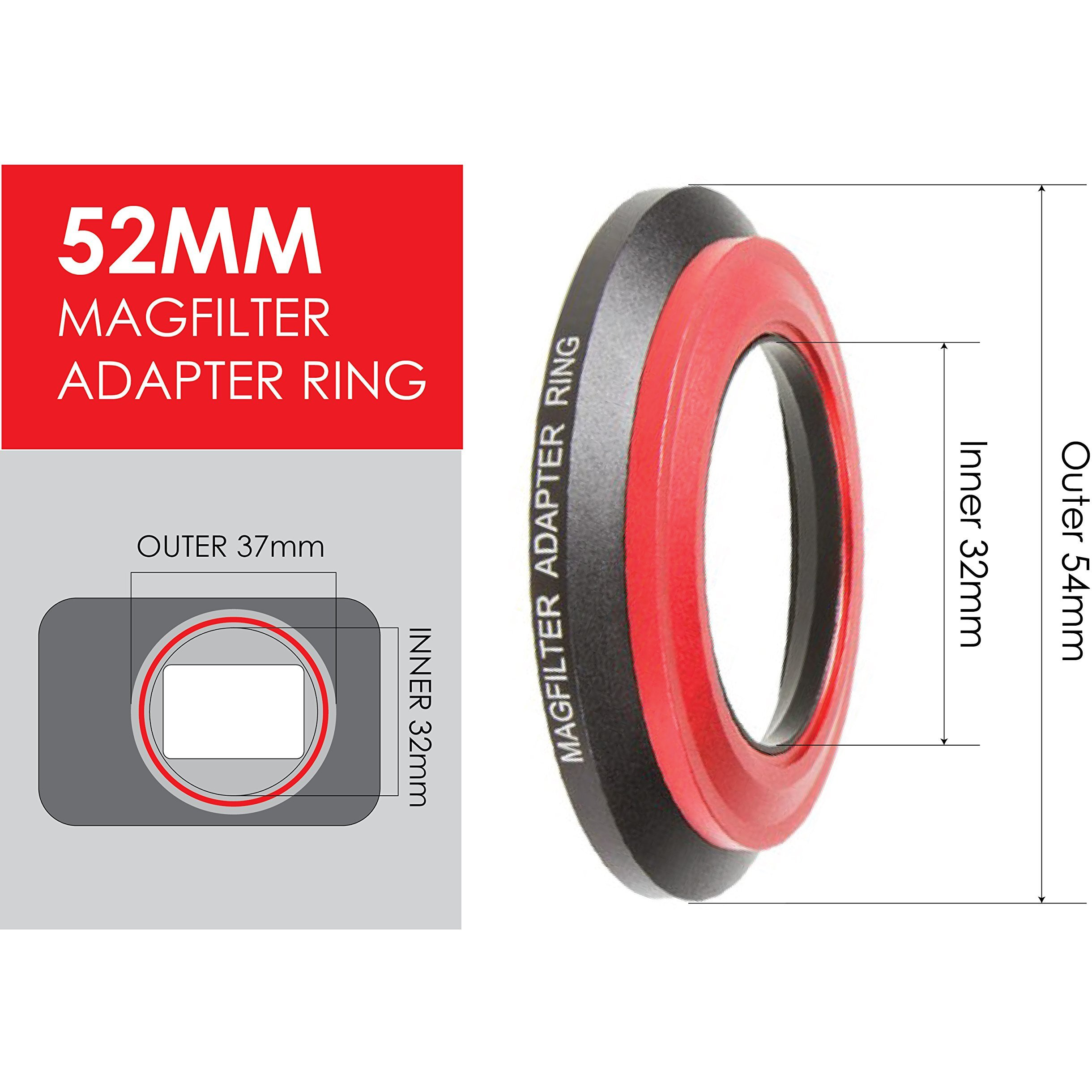 Kamerar Magfilter 52Mm Threaded Adapter Ring With Carrier Bag  Magnetic Lens Filter Adapter Rings For Sony Rx100 Iv  V  Vi  Vii  Canon G5X Mark I Ii G7X Mark I Ii Iii G9X  Nikon  And Panasonic