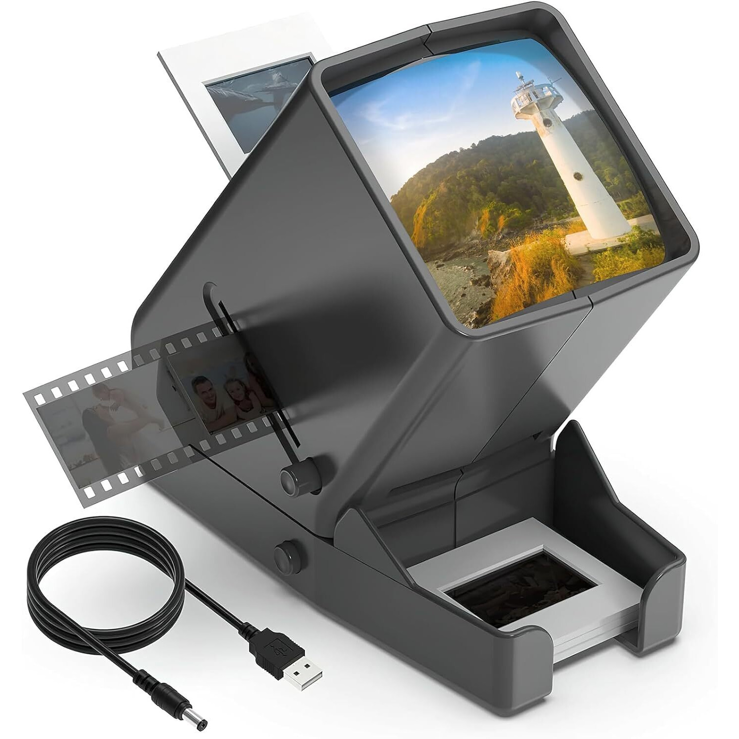 Digitnow 35Mm Slide Viewer  3X Magnification And Desk Top Led Lighted Illuminated Viewing And Battery Operation-For 35Mm Slides & Positive Film Negatives 4Aa Batteries Included