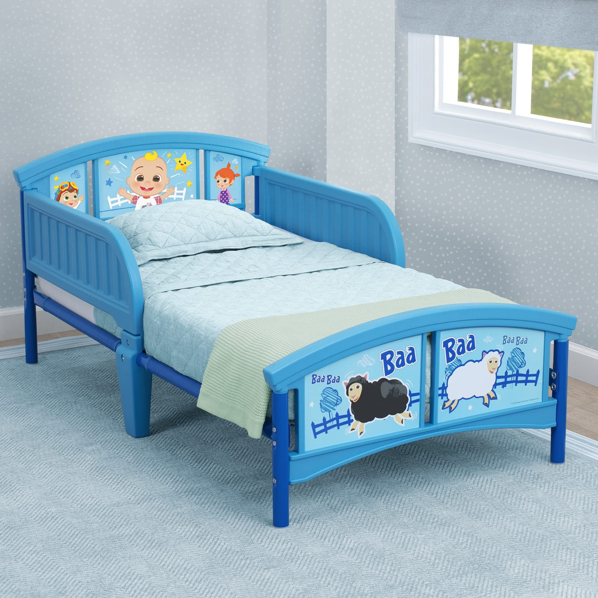 Delta Children Plastic Toddler Bed  Plastic/Steel  Cocomelon