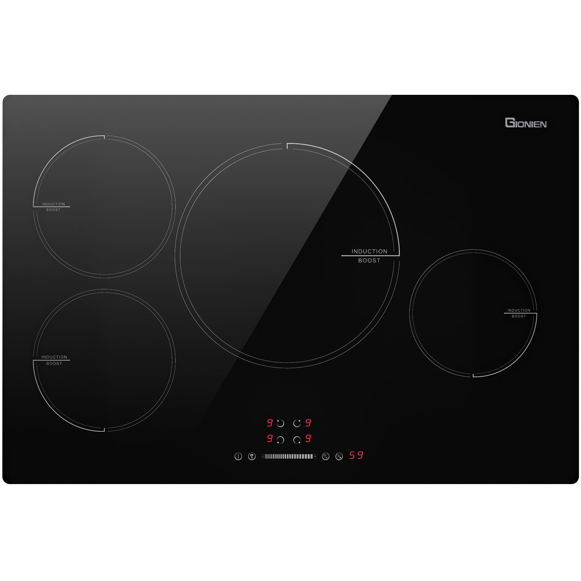 Induction Cooktop 12 Inch  220V~240V  2 Burners Electric Cooktop 3500W  12'' Built-In Double Electric Stove Top Countertop Cooker With Hard Wire No Plug