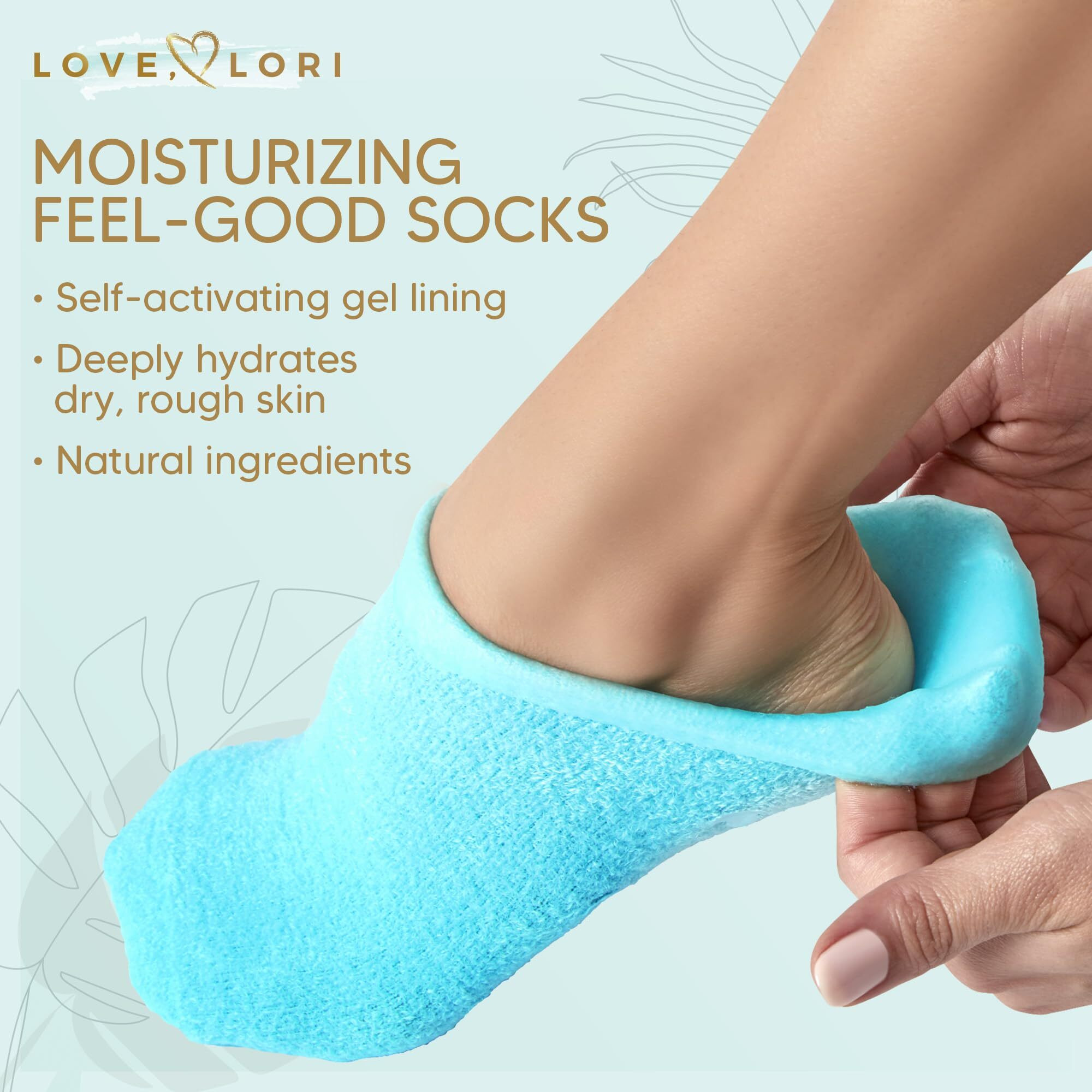 Moisturizing Socks - Premium Gel Silicone Aloe Foot Spa Socks (Up To Size 8.5) Infused With Vitamin E & Jojoba Oil - Self Care Gifts For Women