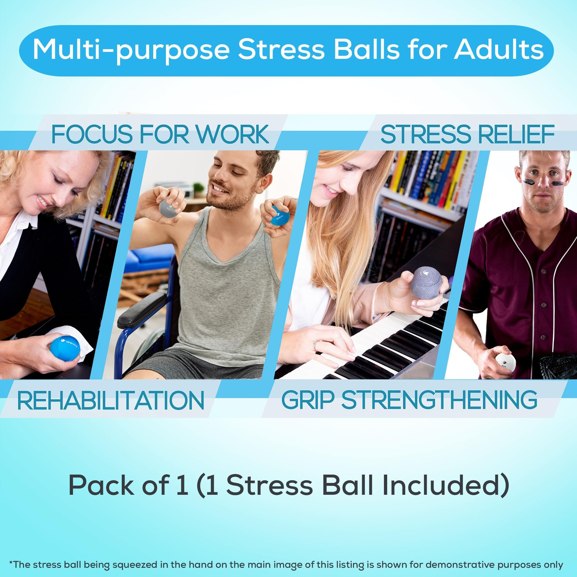 Serenilite Stress Balls  Anxiety Relief Items  Grip Strength Trainer  Meditation Accessories  Physical Therapy Equipment  Fidget Ball  Stress Balls For Adults  Hand Grip Strengthener