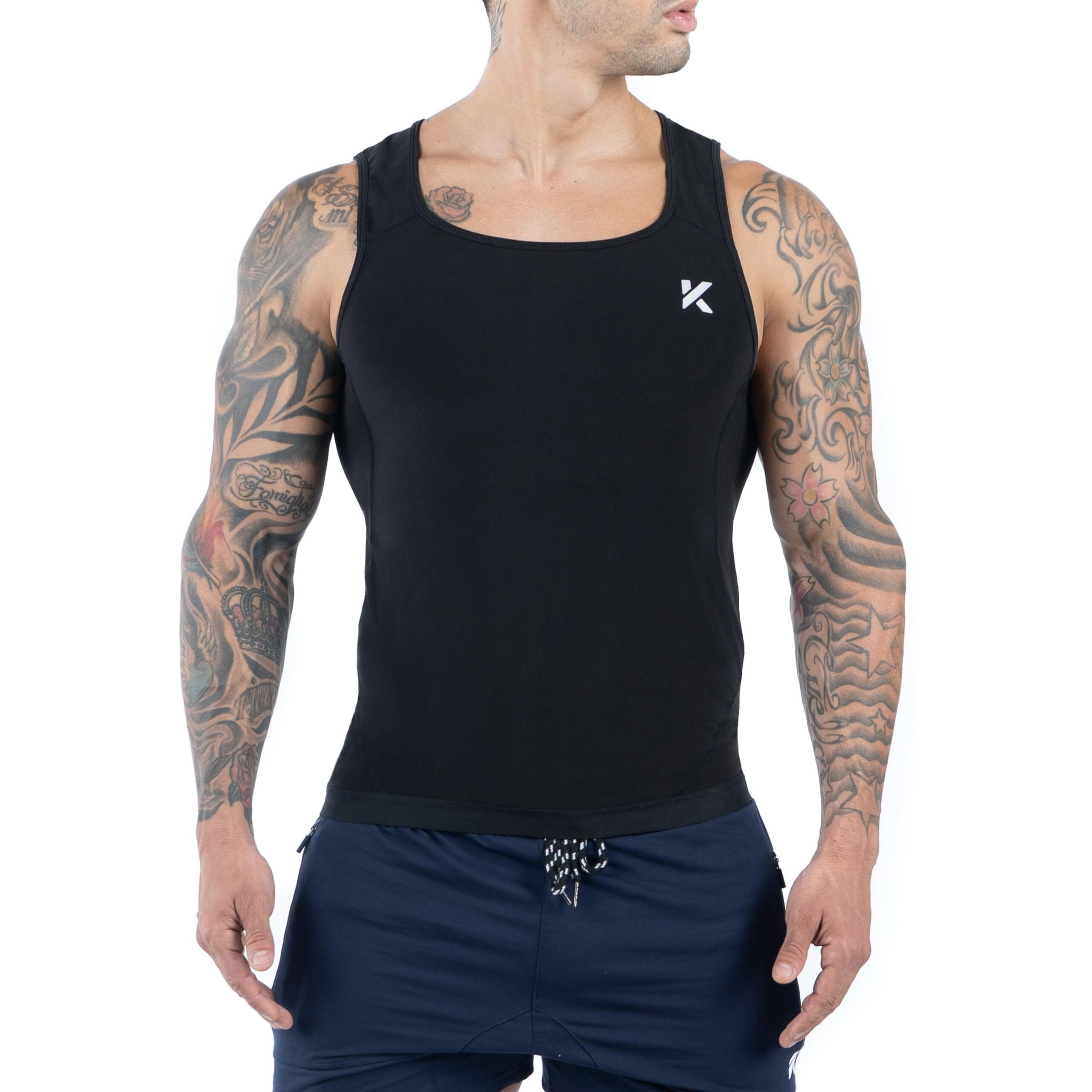 Kewlioo Men's Heat Trapping Pullover Sweat Enhancing Vest - Sauna Suit Shirt Compression Vest Shapewear Top For Gym Exercise