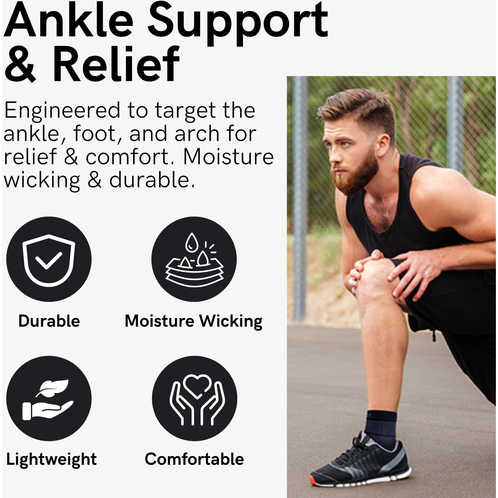 Zensah Ankle Support - Compression Ankle Brace - Great For Running  Soccer  Volleyball  Sports - Ankle Sleeve Helps Sprains  Tendonitis  Pain  Beige  Medium